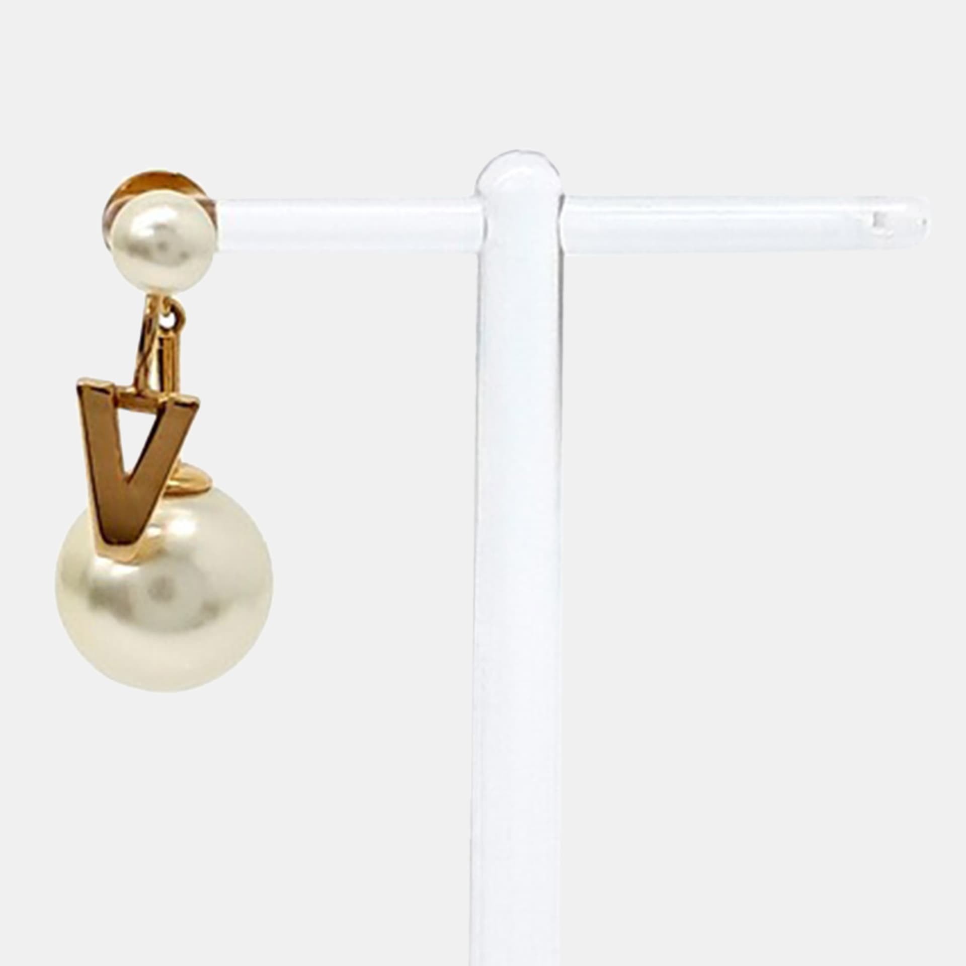 Christian Dior Tribal Gold Pearl Earrings