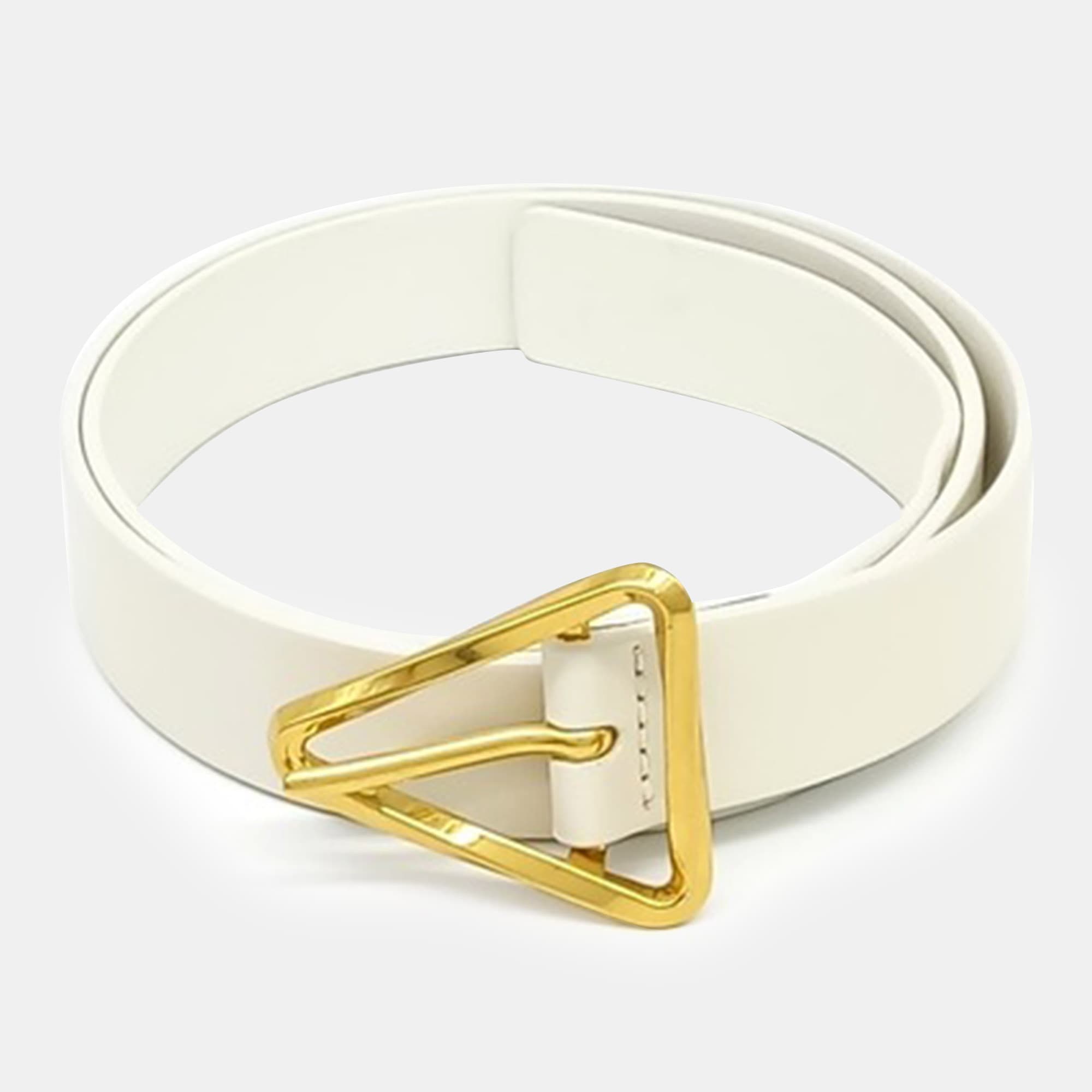 Bottega Veneta White Leather belt