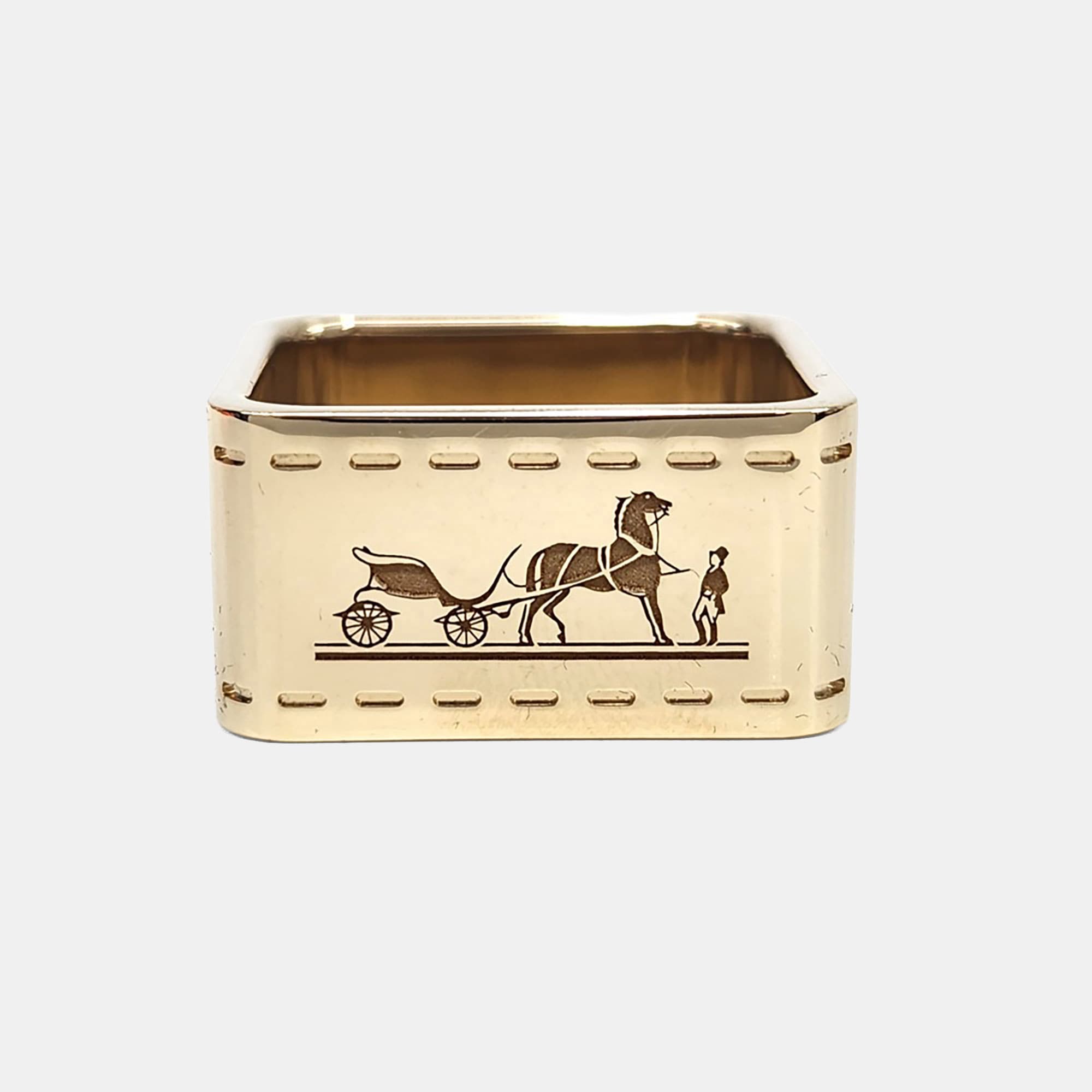 Herm&egrave;s Bolduc Gold Tone Scarf Ring