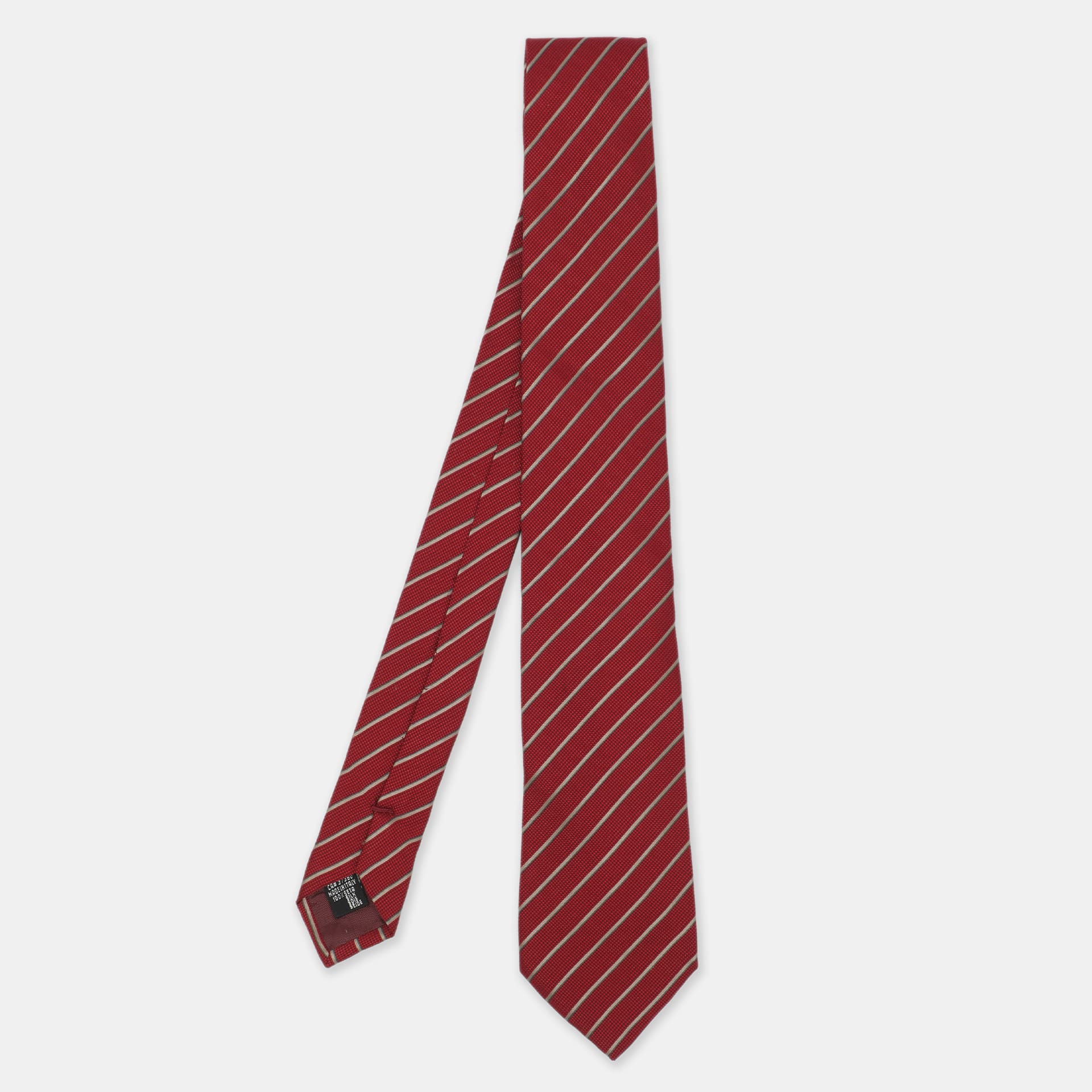 Emporio Armani Red Striped Silk Tie