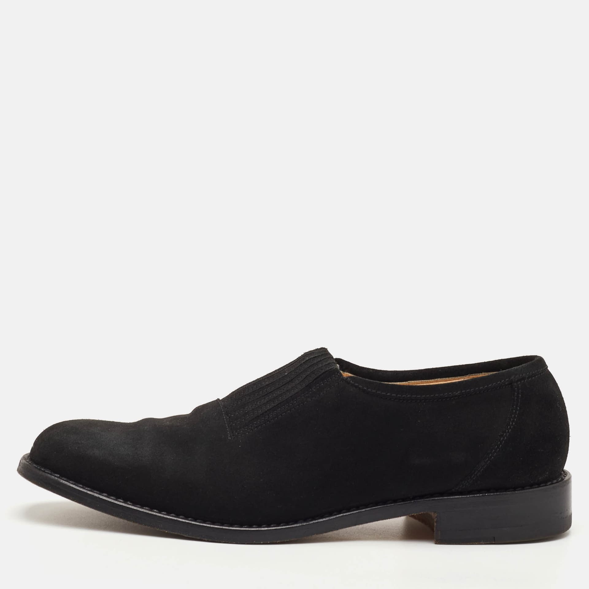 Manolo Blahnik Size 40.5 Black Suede Slip On Loafers