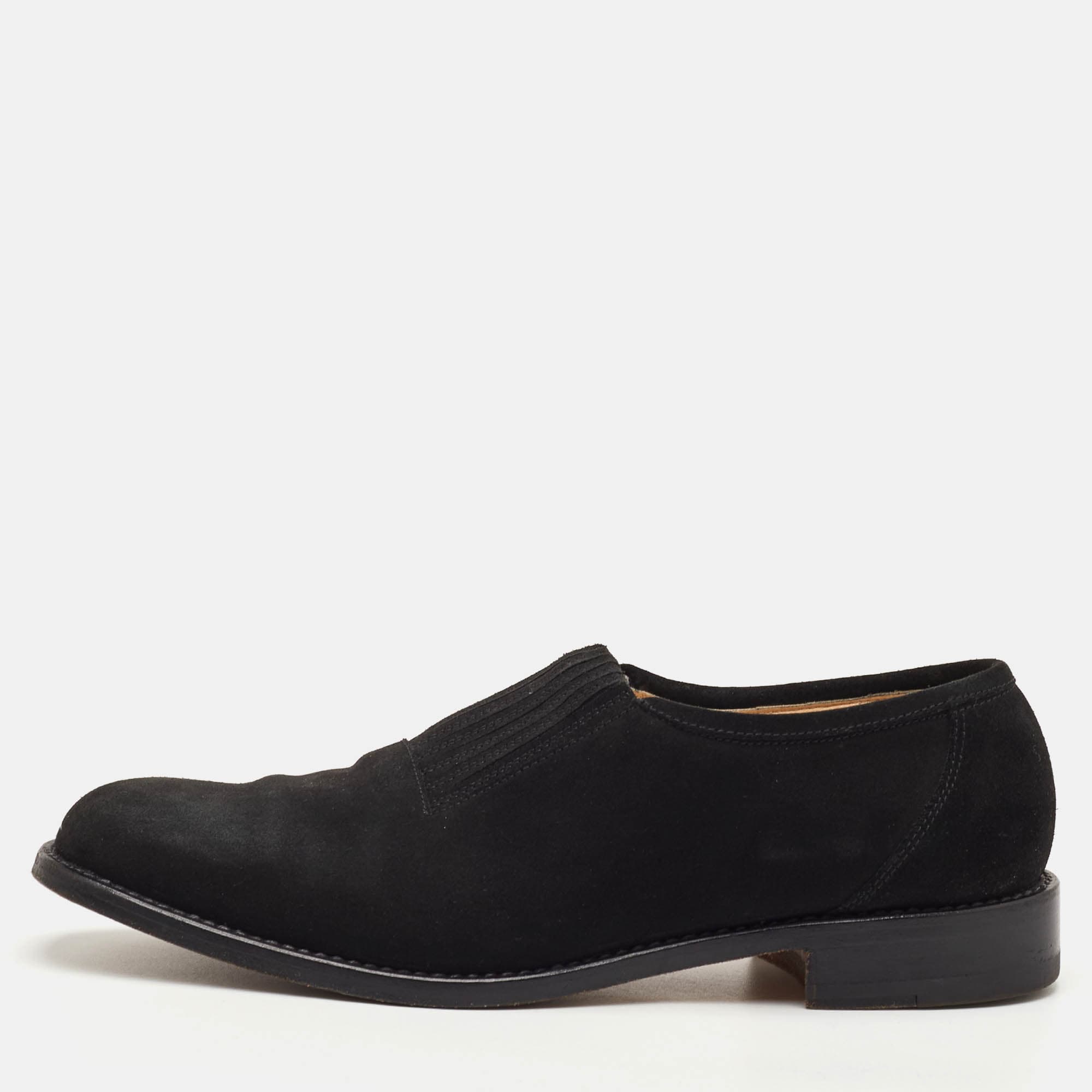 Manolo Blahnik Size 40.5 Black Suede Slip On Loafers