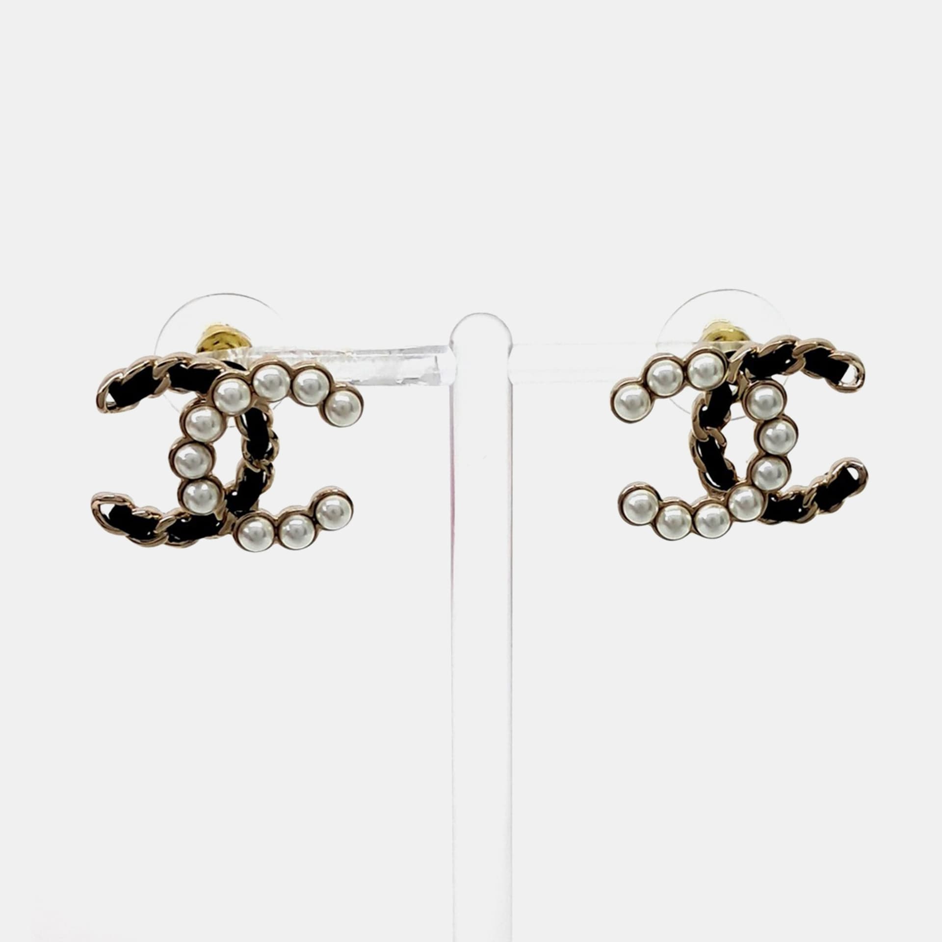 Chanel logo earrings