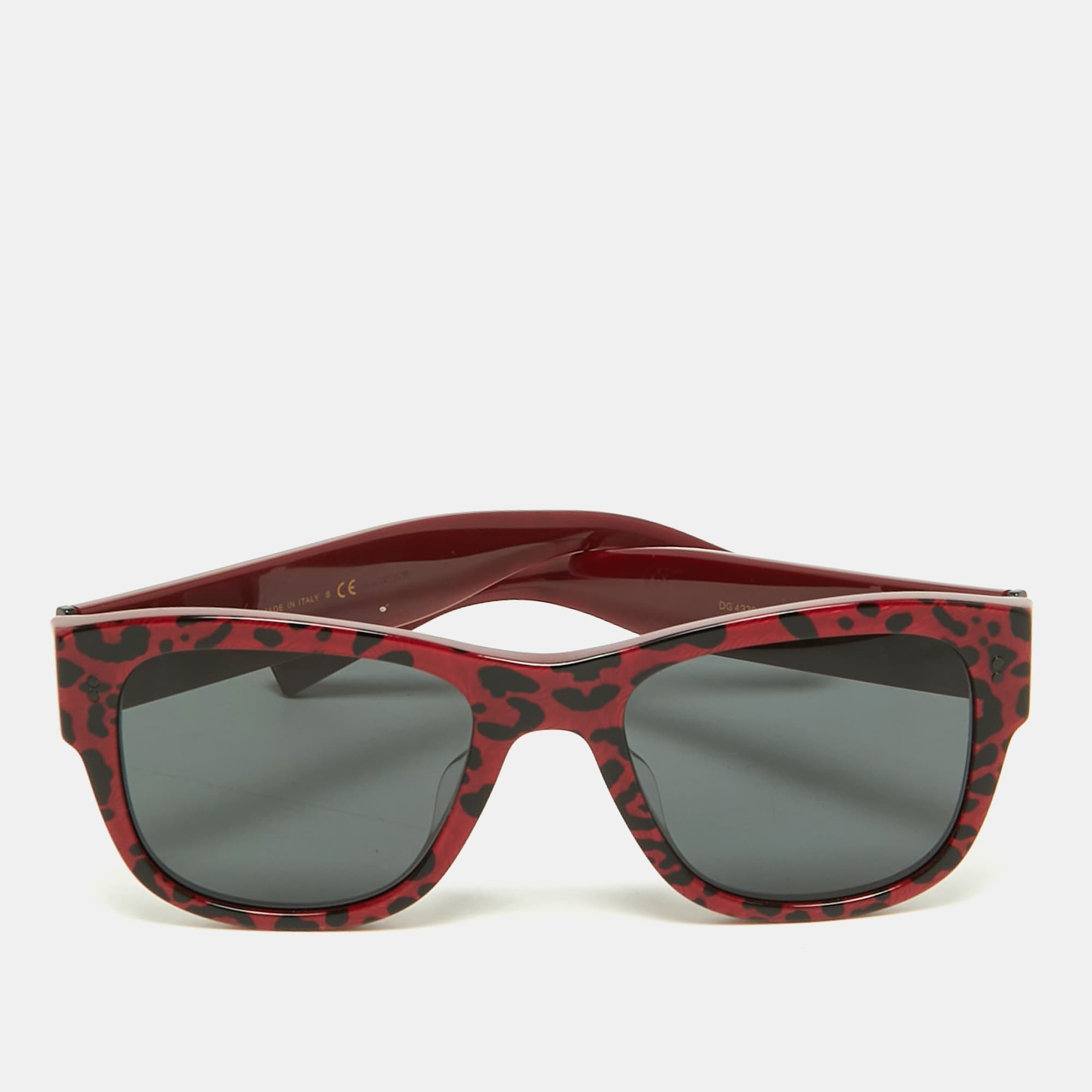 Dolce & Gabbana Red/Black Leopard Print DG 4338 F Wayfarer Sunglasses