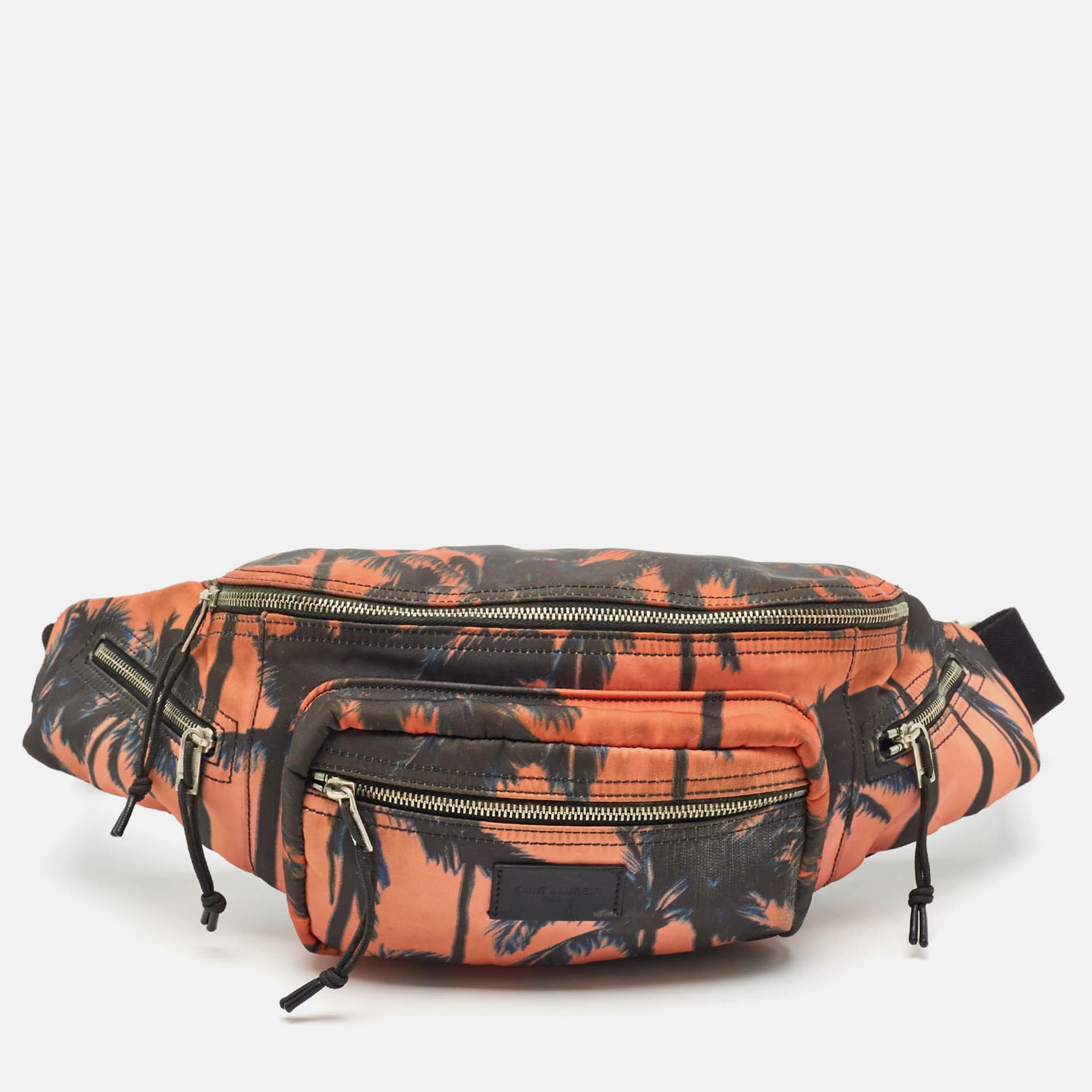 Saint Laurent Sunset Palm Tree Multicolor Fabric Belt Bag