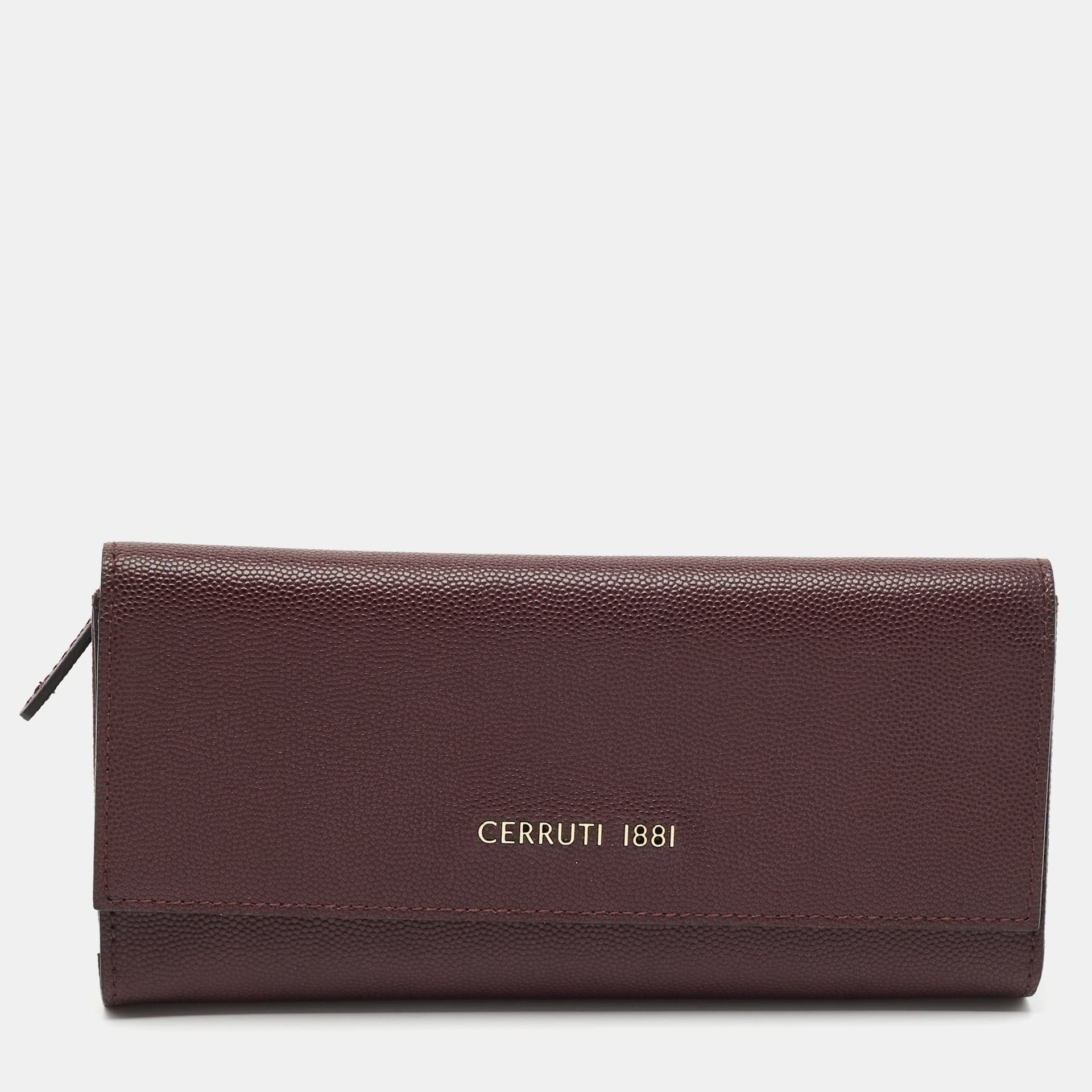 Cerruti Flap Burgundy Leather Continental Wallet