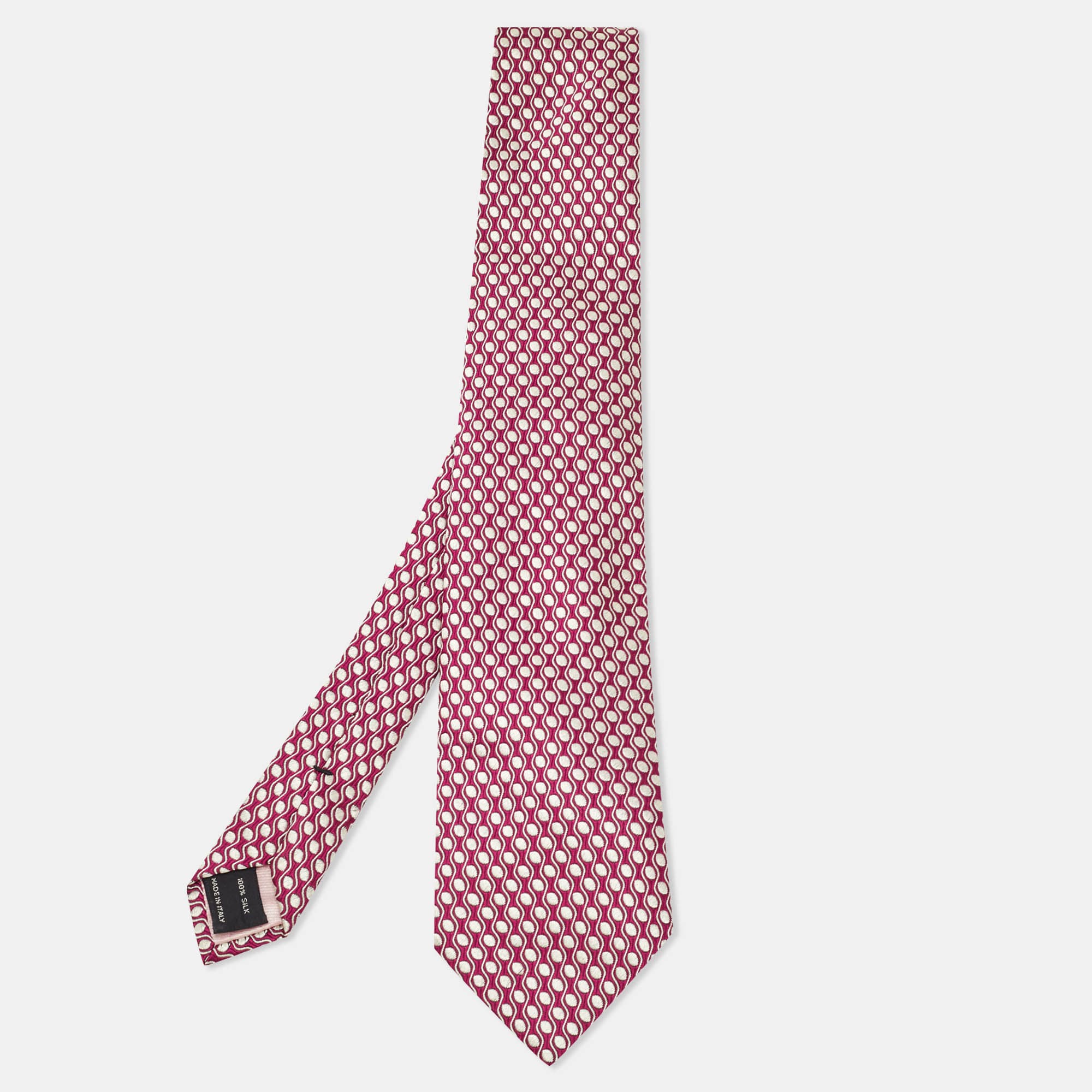 Tom Ford Dark Pink Dot Pattern Silk Tie