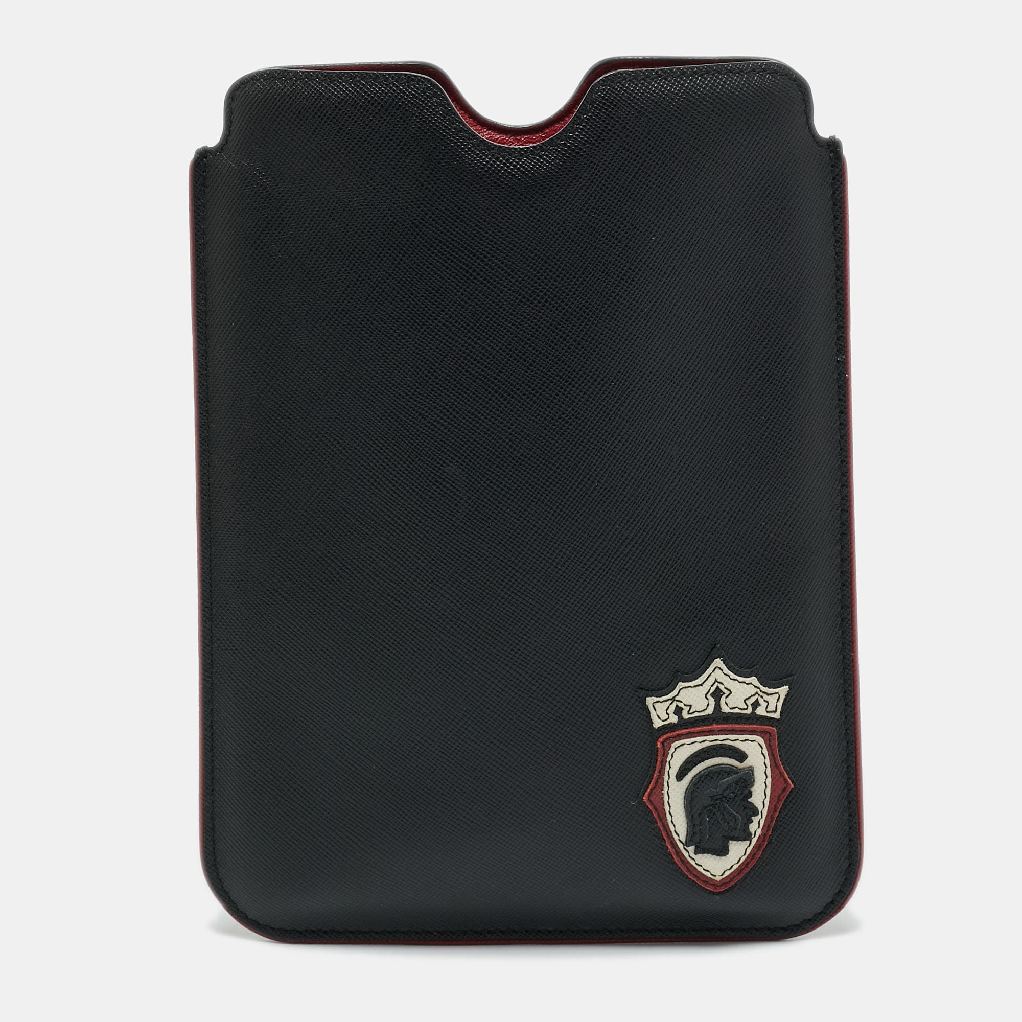 Prada iPad Case Black/Red Saffiano Leather