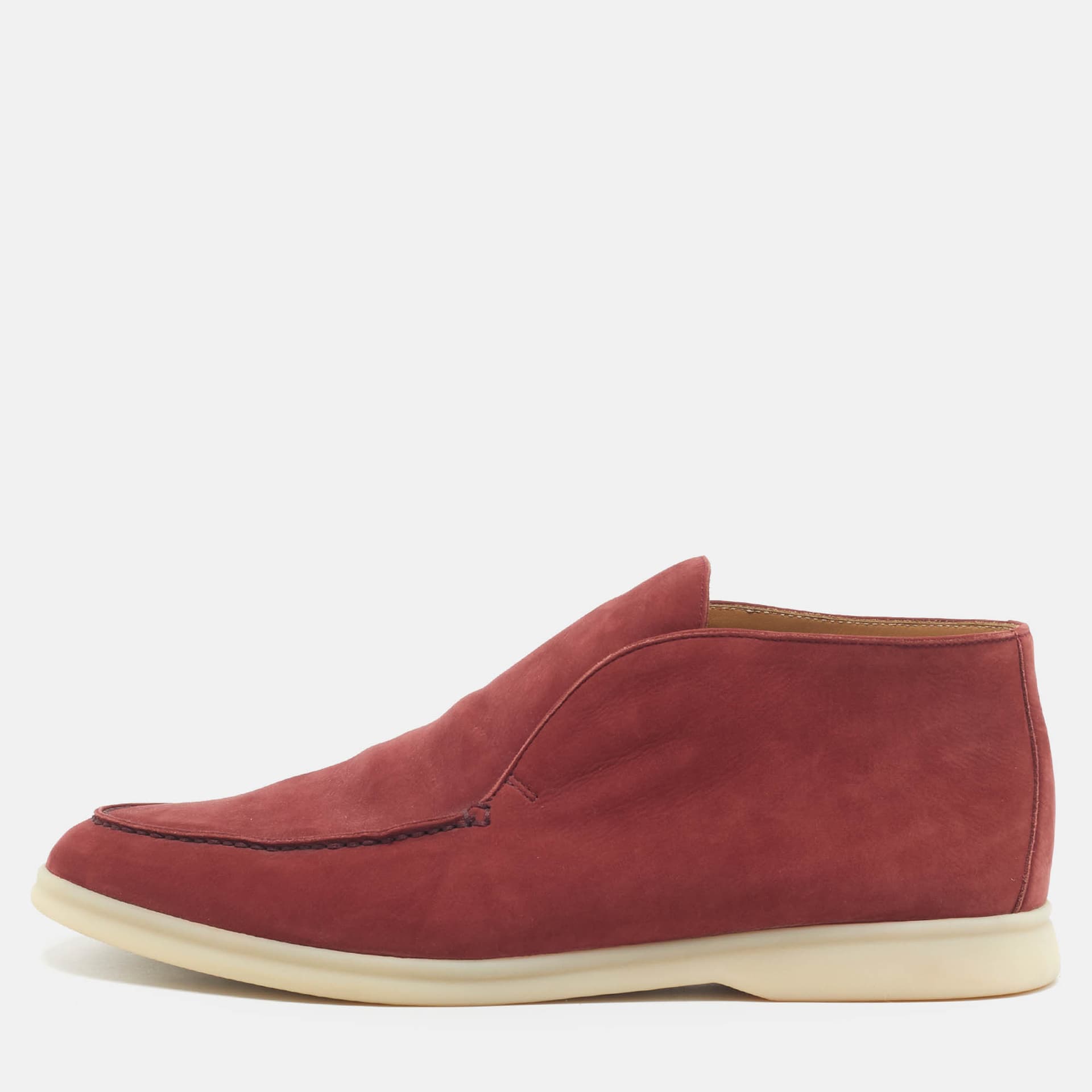 Loro Piana Open Walk Size 41 Burgundy Nubuck Leather Boots