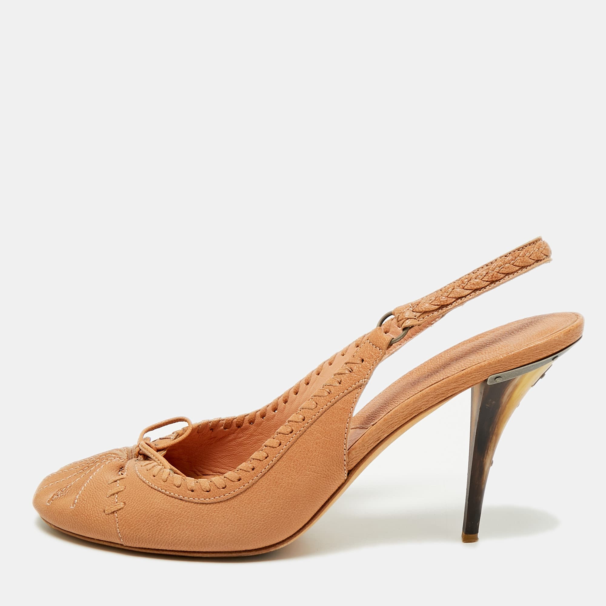 Dior J'Adior Size 41 Tan Leather Slingback Pumps