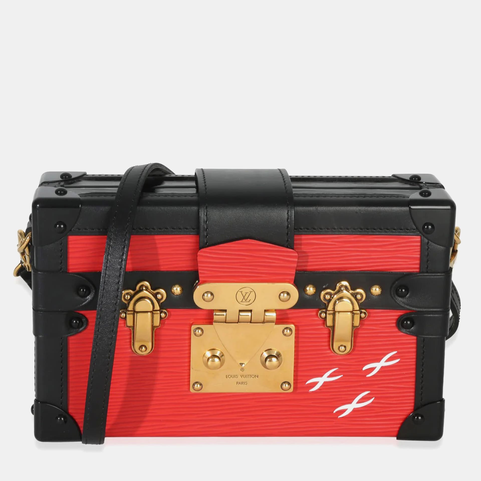 Louis Vuitton Petite Malle PM Red Black Epi Leather Shoulder Bag
