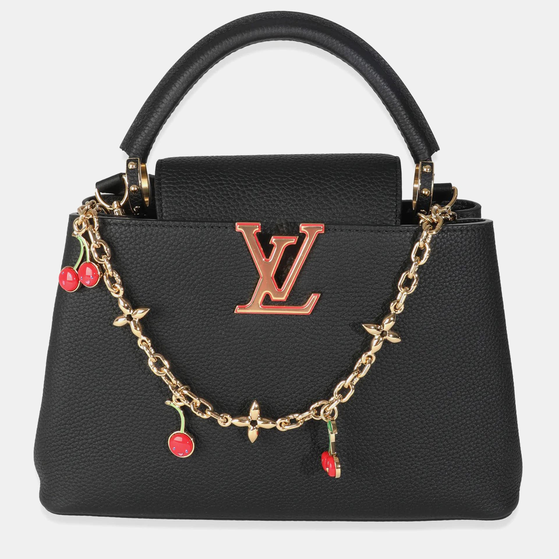 Louis Vuitton Capucines MM Black Taurillon Leather Top Handle Bag