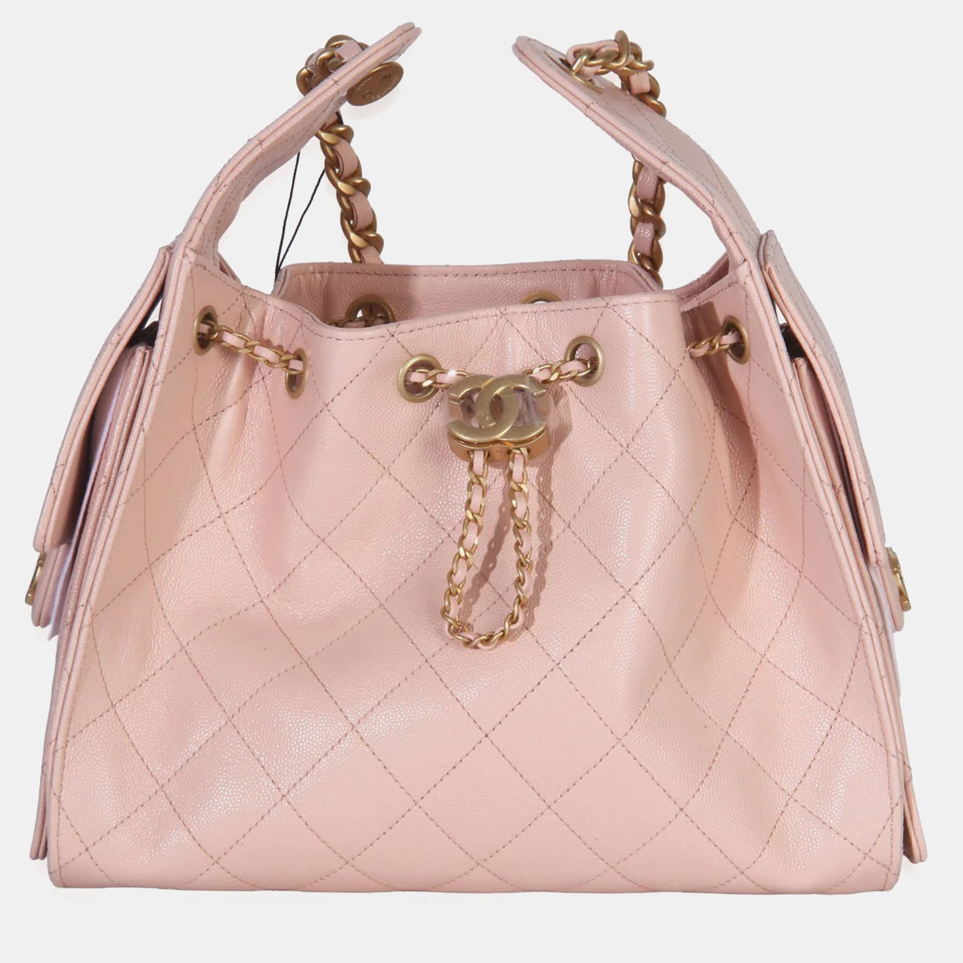 Chanel 25 Small Pink Caviar Leather Hobo Bag