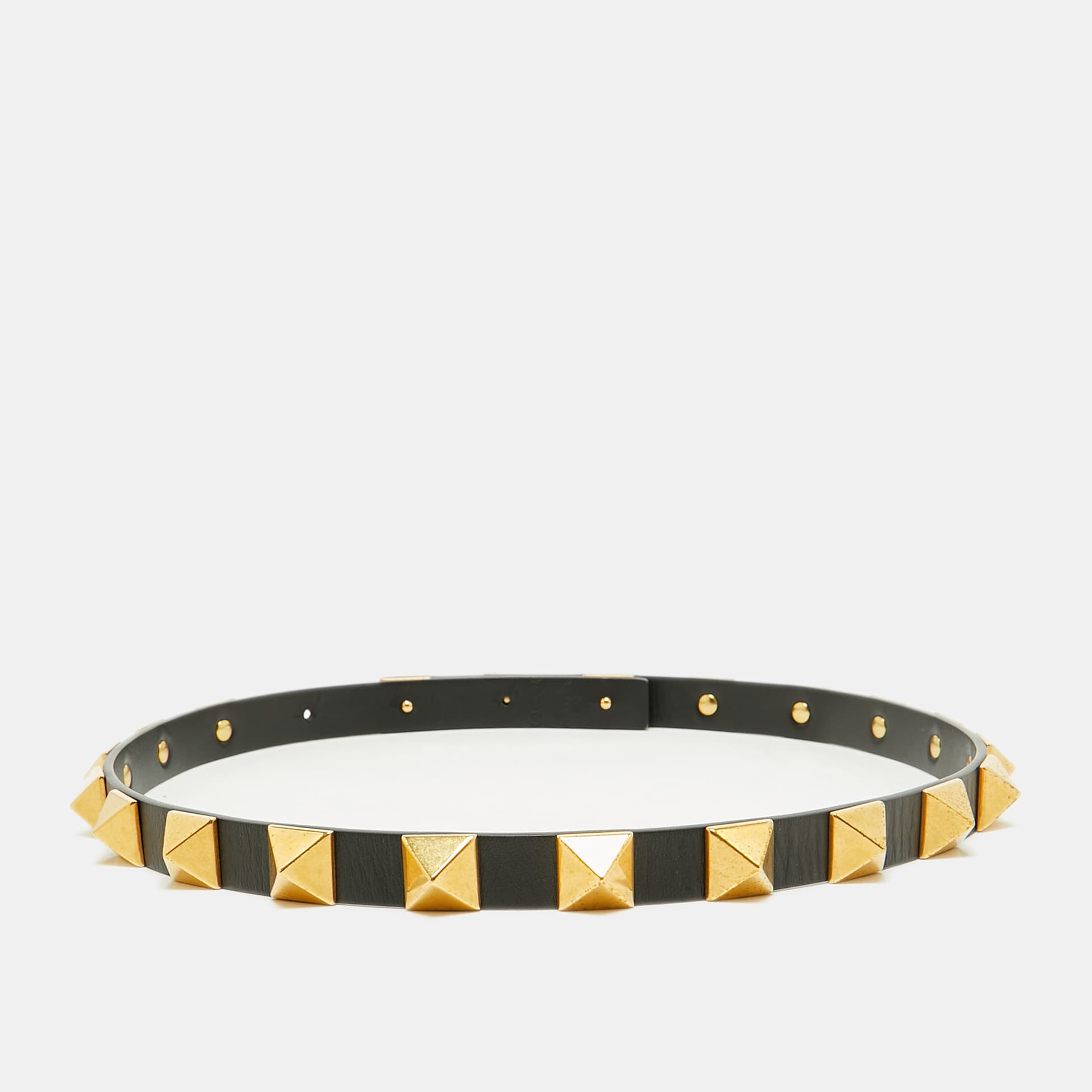 Valentino Rockstud 75 CM Slim Belt Black Leather