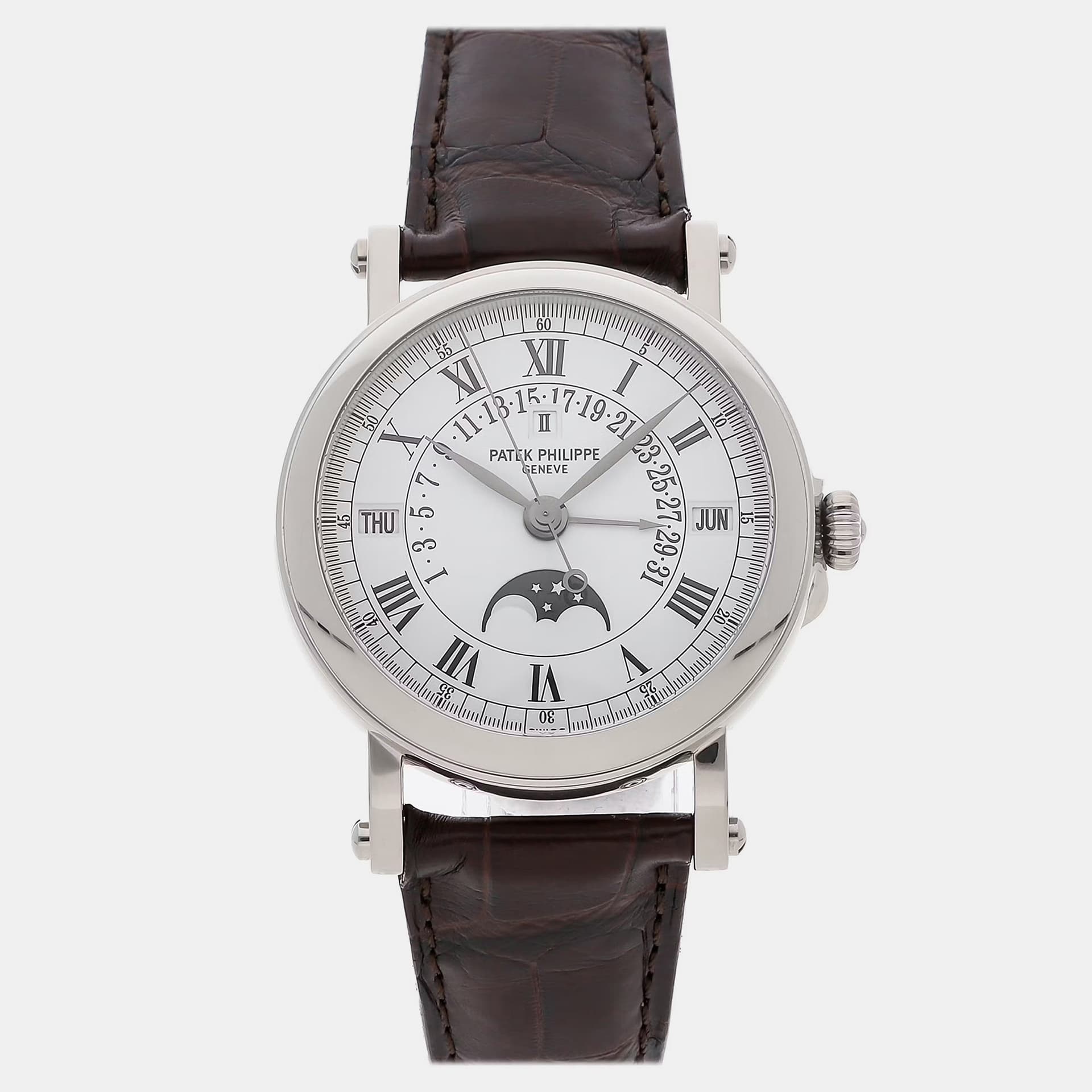 Patek Philippe Perpetual Calendar 5059G-001 White White Gold Automatic Men Wristwatch 36mm