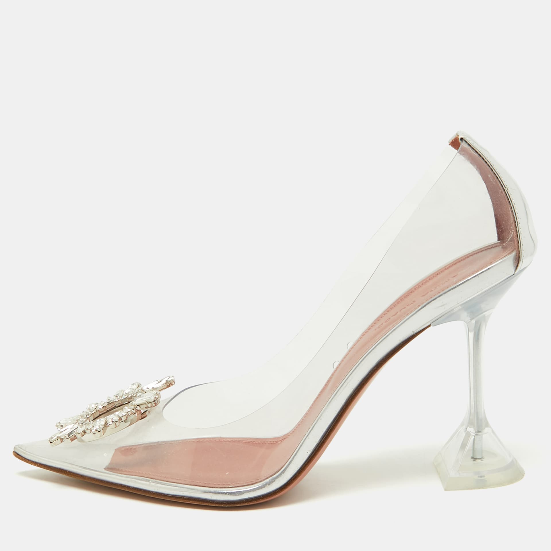 Amina Muaddi Begum Size 40 Transparent/Silver PVC Pumps