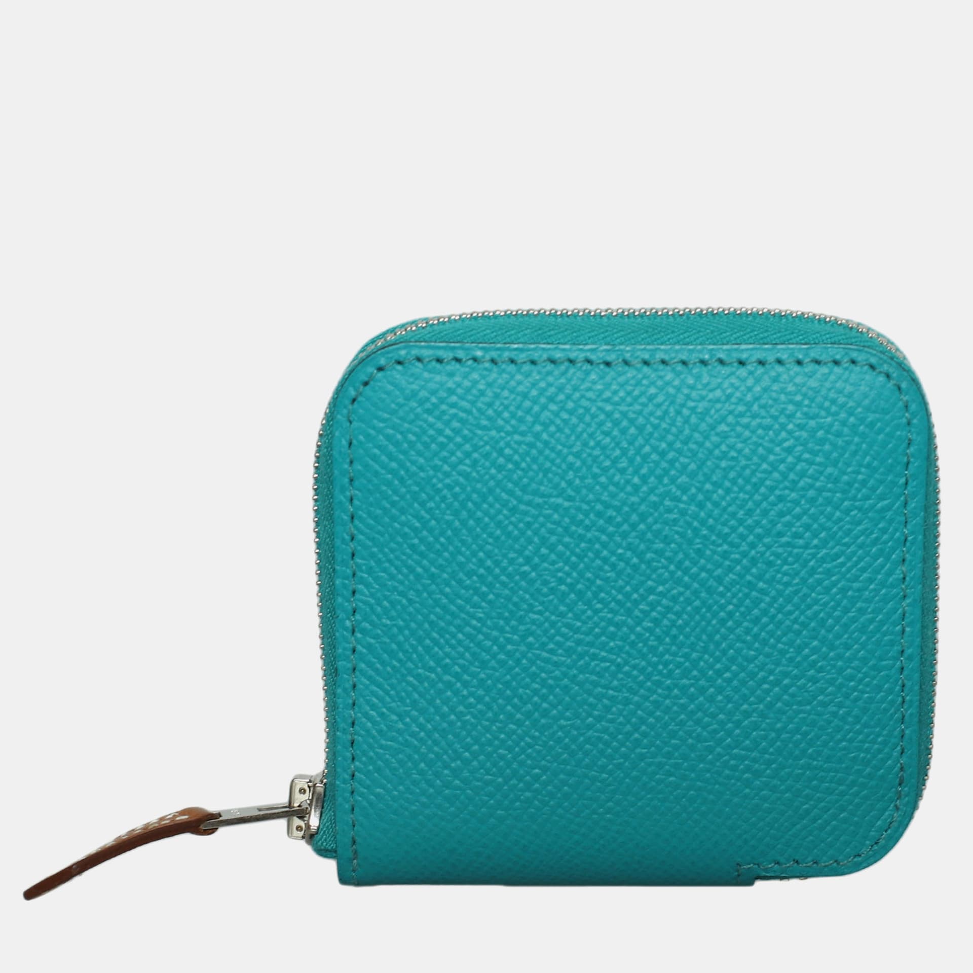 Hermes Silk'in Change Purse Vert Verone Epsom Leather Pouch Bag