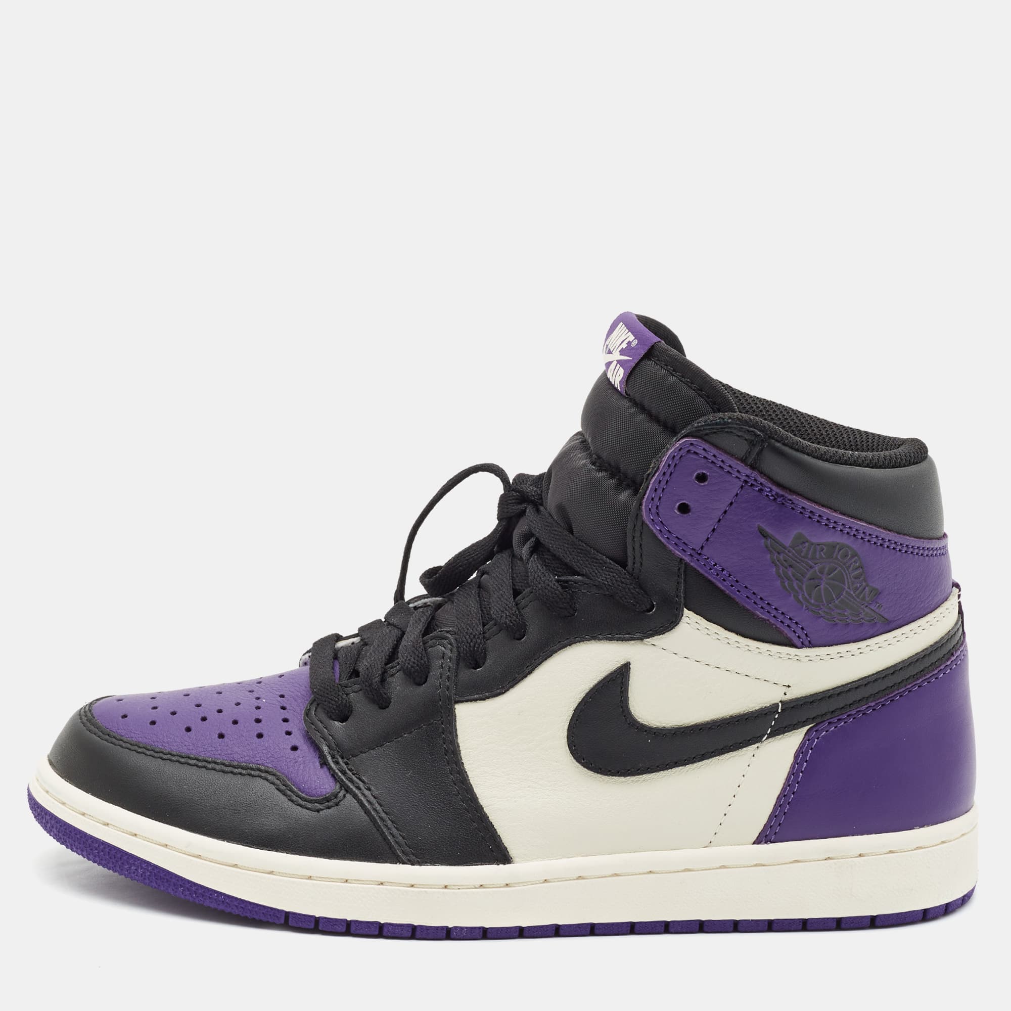 Air Jordans Jordan 1 Retro Court Purple Size 43 Multicolor Leather High Top Sneakers