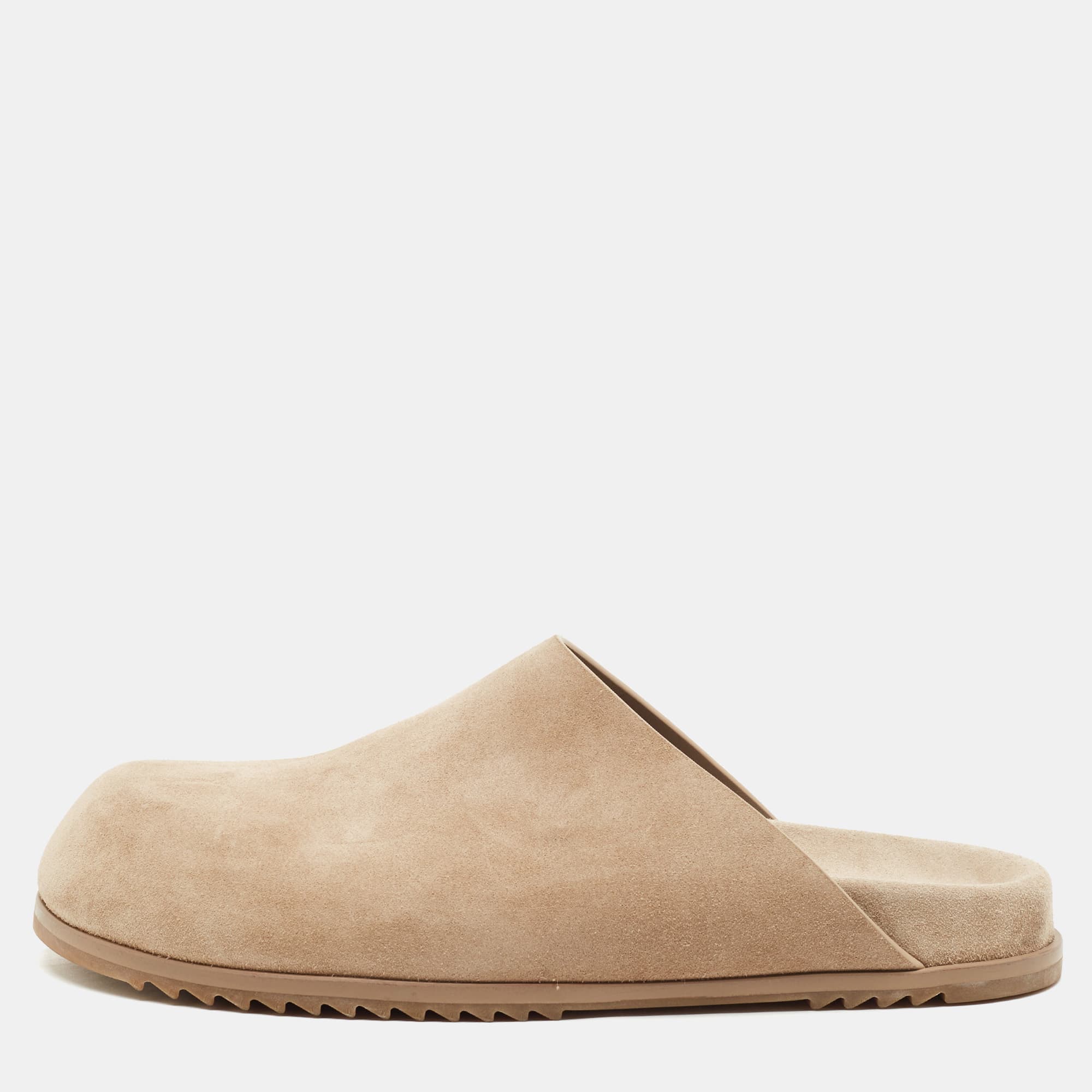 Rick Owens Size 42 Beige Suede Flat Mules