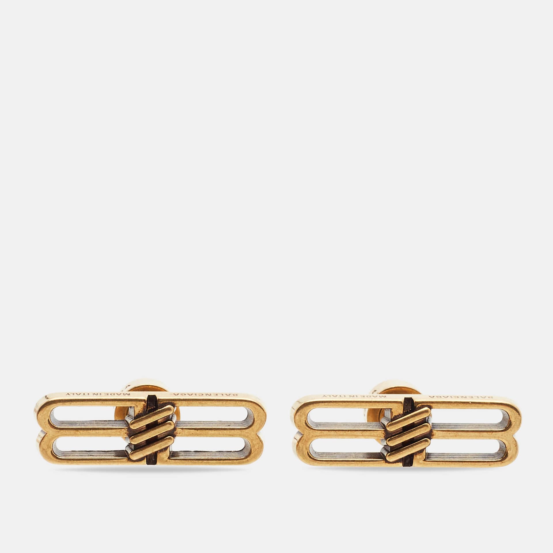 Balenciaga BB Icon Gold Tone Earrings