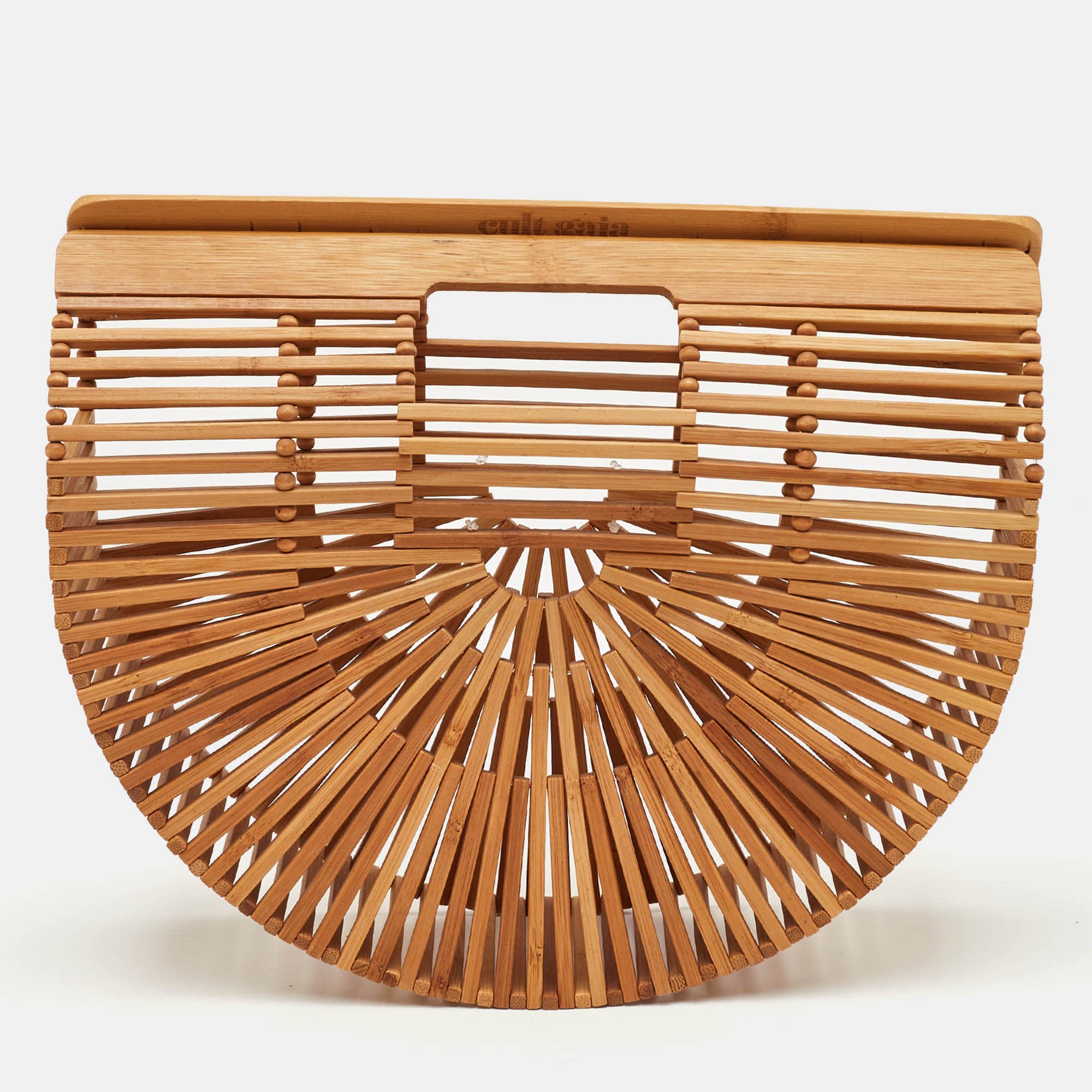 Cult Gaia Ark Small Tan Bamboo Natural Clutch
