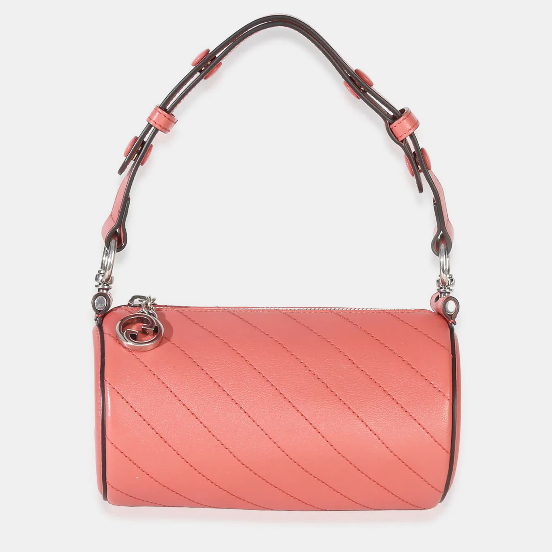 Gucci Pink Diagonal Quilted Calfskin Mini Blondie Barrel Bag