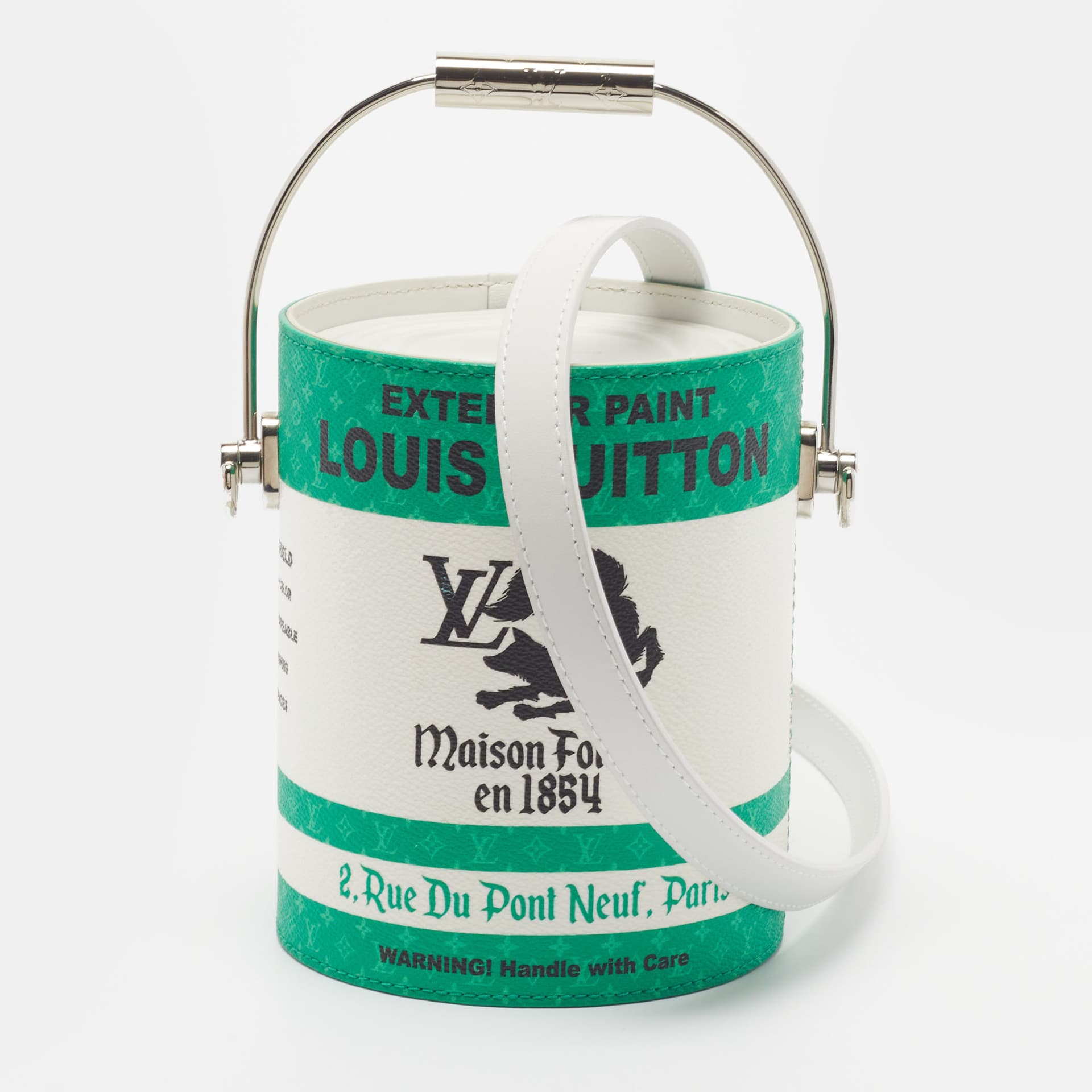 Louis Vuitton LV Paint Can Green Monogram Canvas Bucket Bag