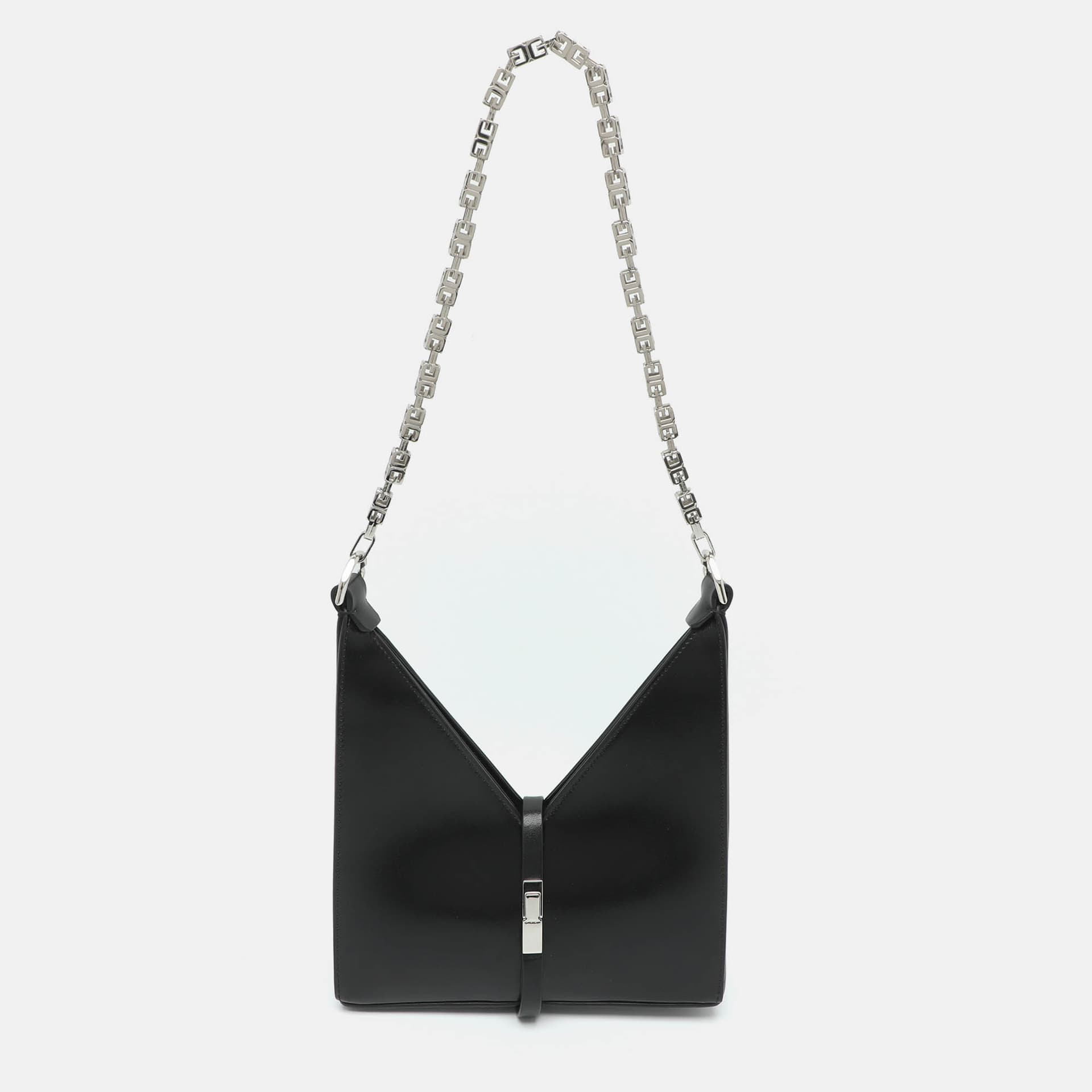 Givenchy Chian Cut Out Black Leather Shoulder Bag