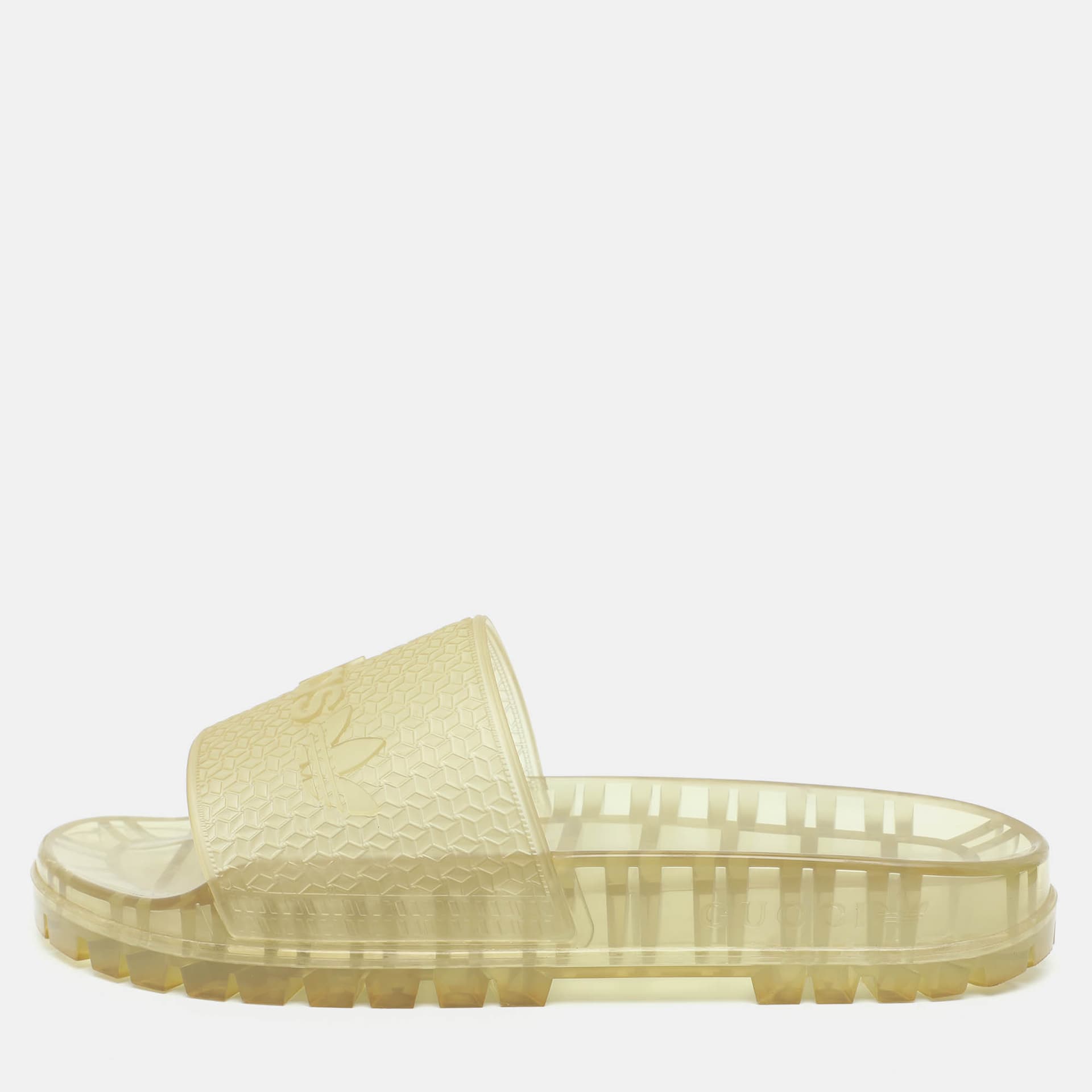 Gucci x Adidas Adilette Size 40 Transparent PVC Slide Sandals