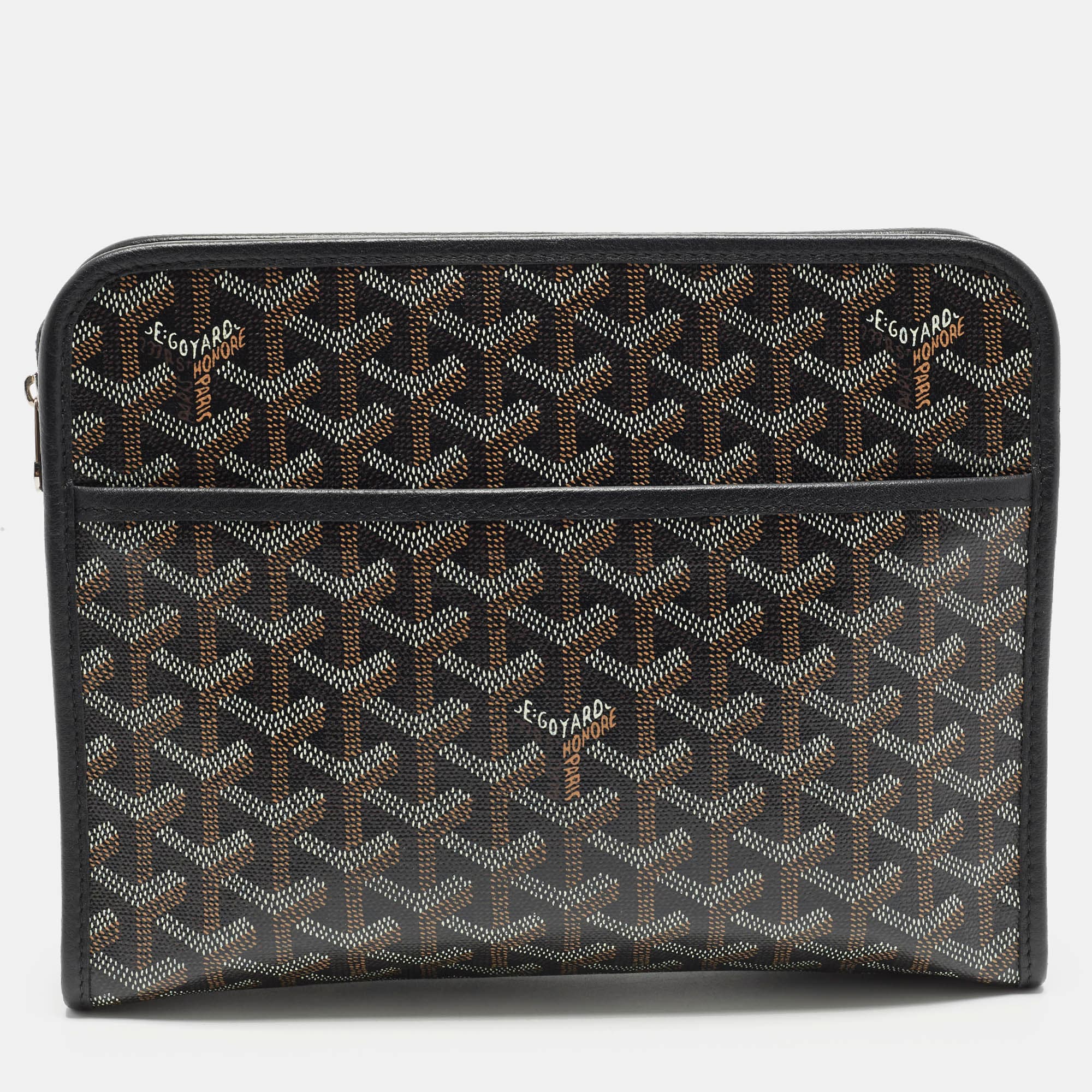 Goyard Jouvence MM Black Goyardine Coated Canvas Toiletry Pouch