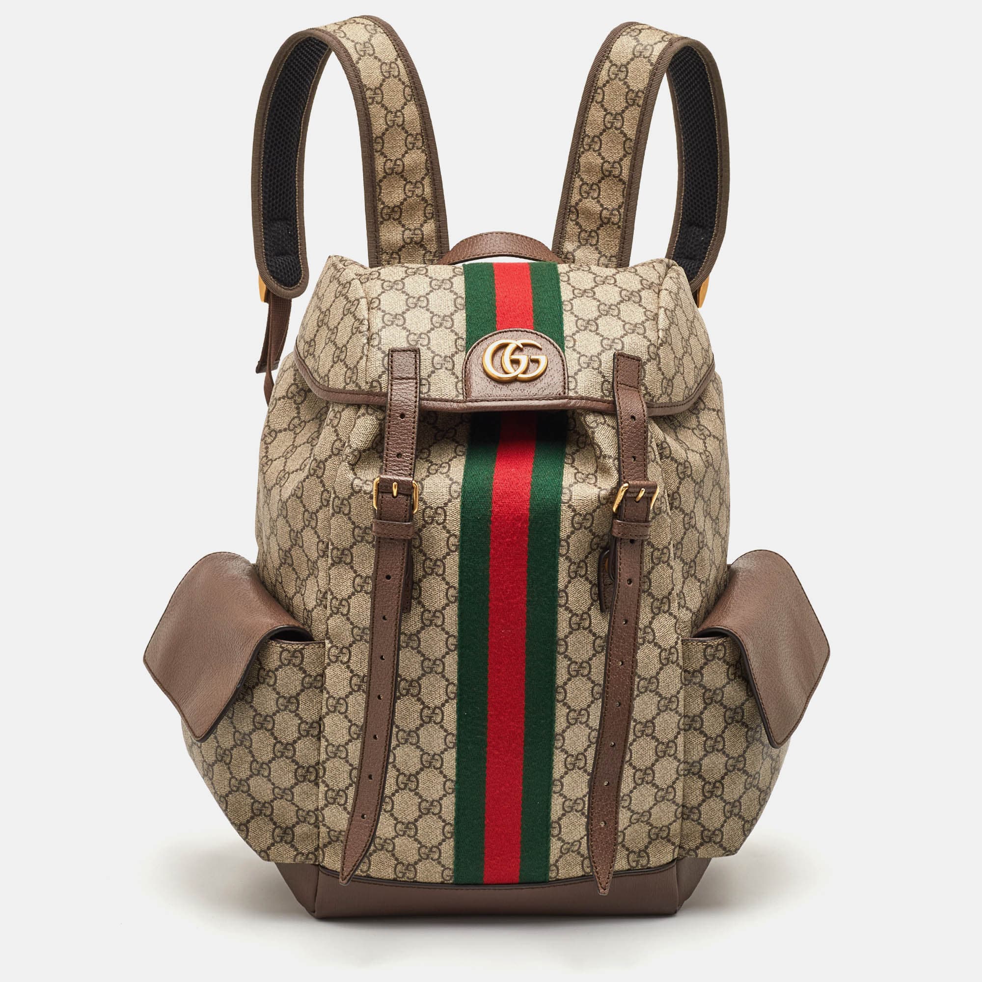 Gucci Ophidia Large Beige/Brown GG Supreme Canvas and Leather Backpack