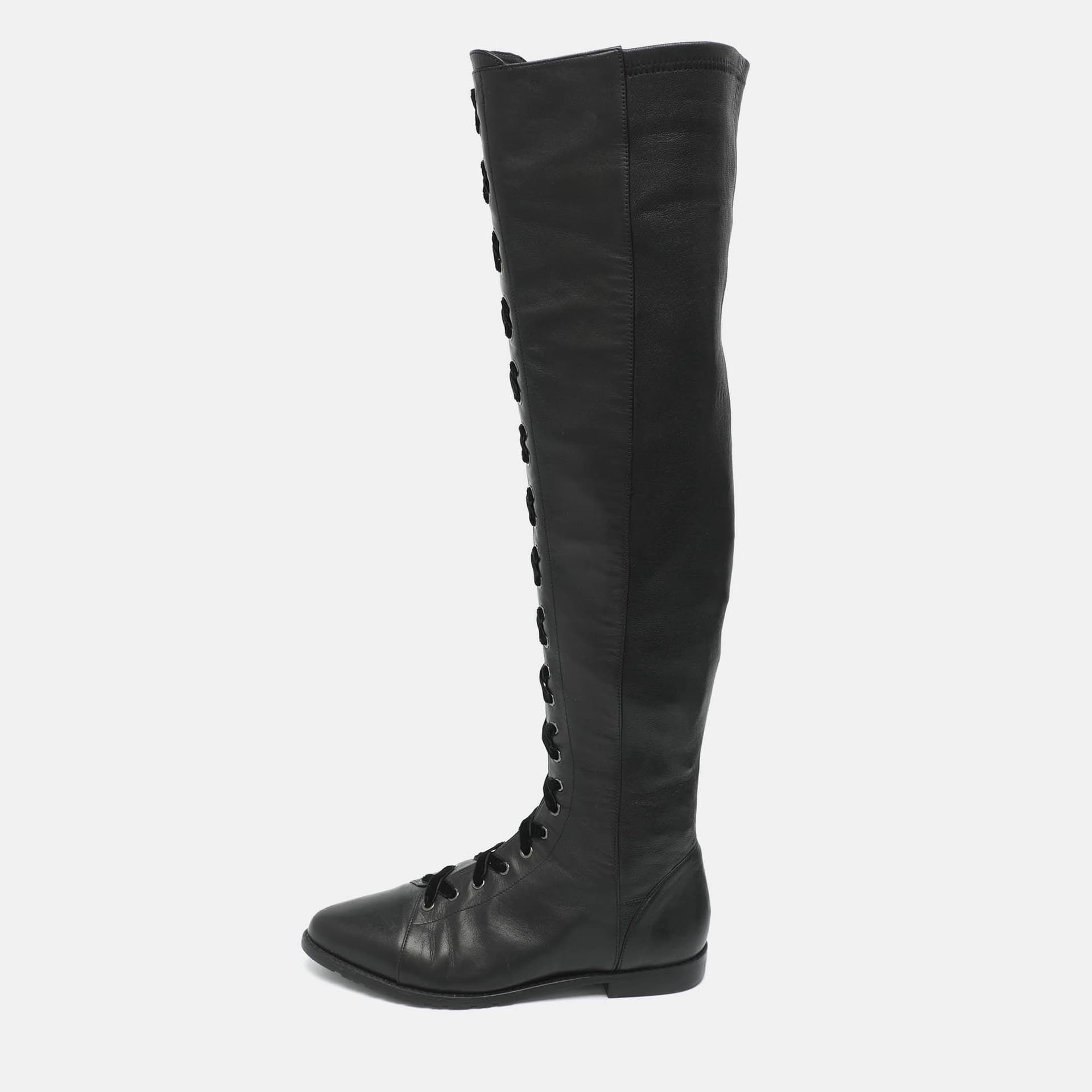Stuart Weitzman Size 35 Black Leather Knee Length Boots