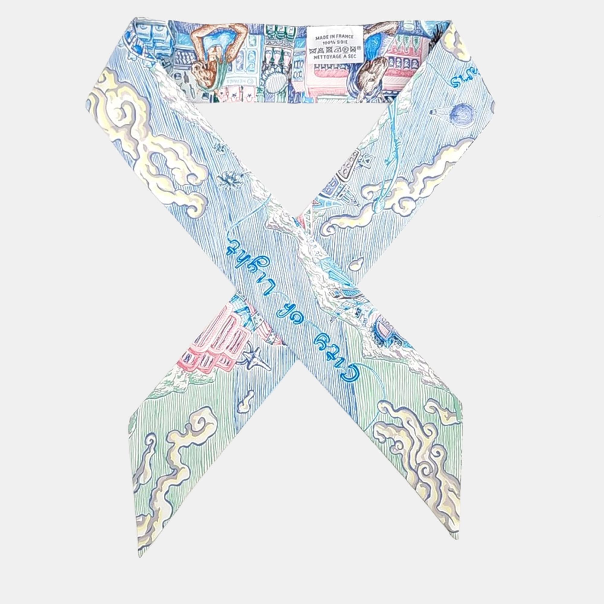 Hermes silk Blue Twilly Scarf