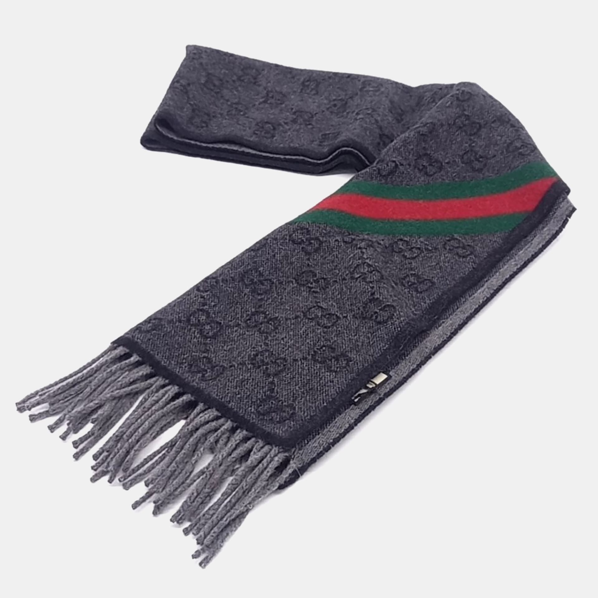 Gucci Grey Wool Scarf