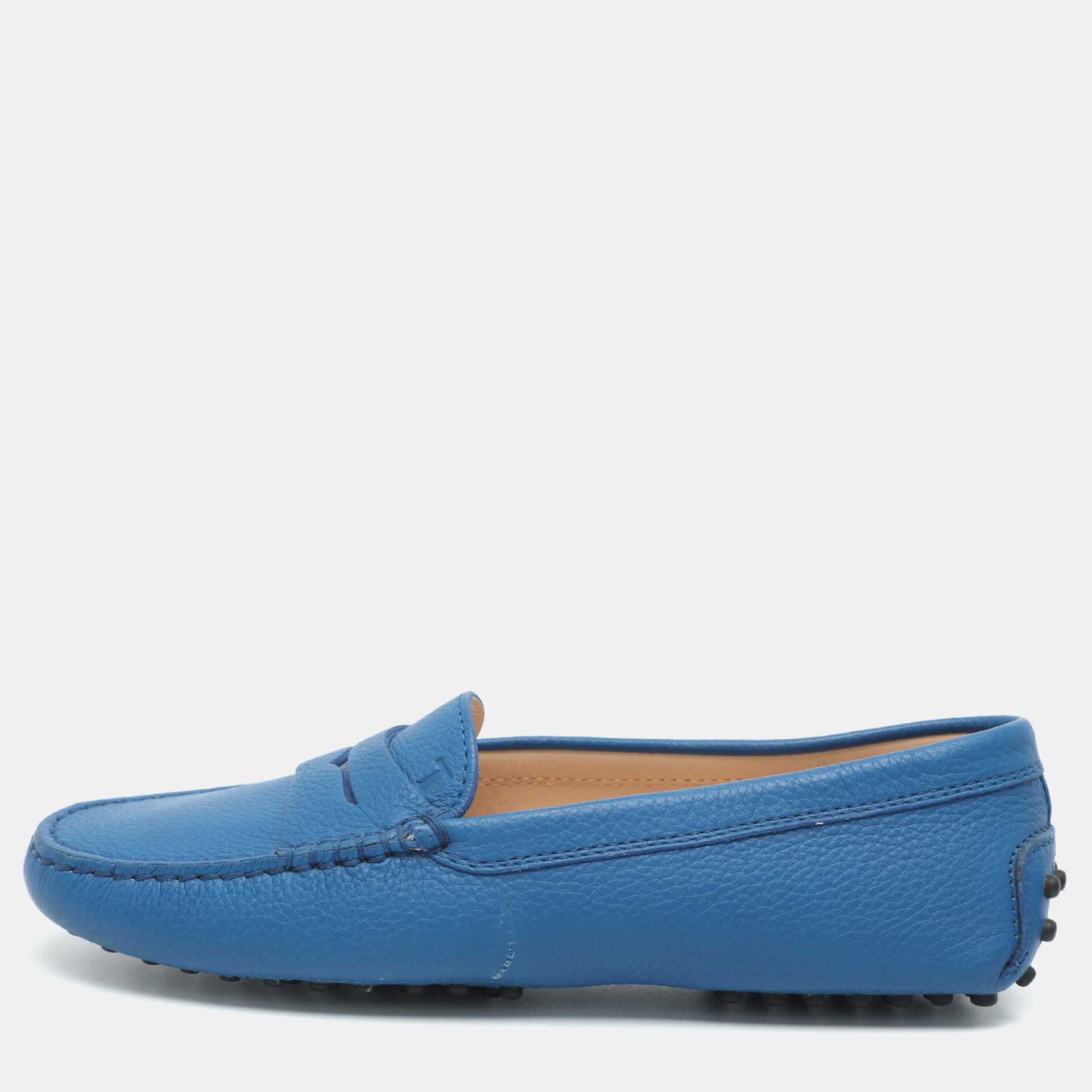 Tod's Size 36 Blue Leather Penny Loafers