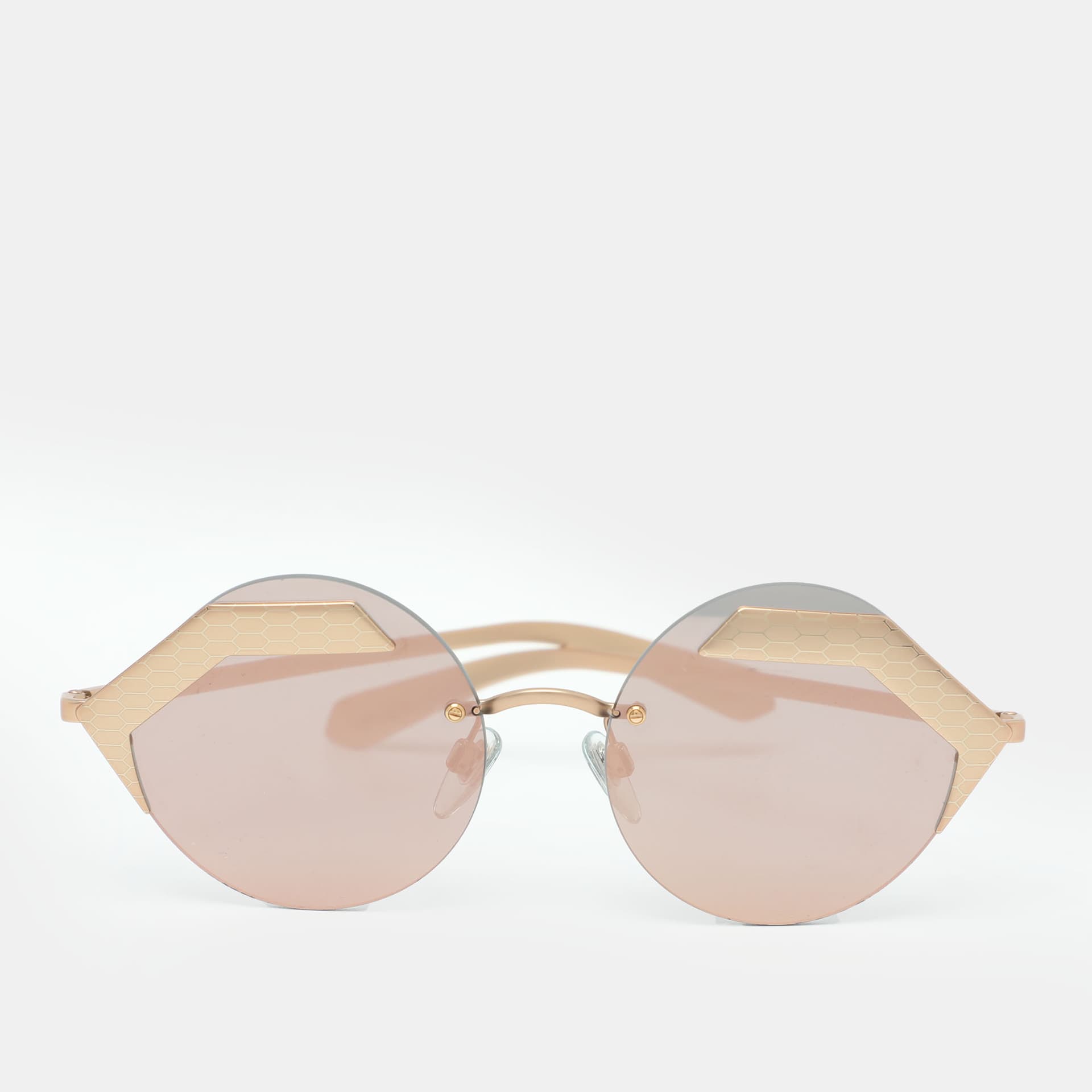 Bvlgari Matte Rose Gold/Grey Mirrored 6089 Serpenti Sunglasses