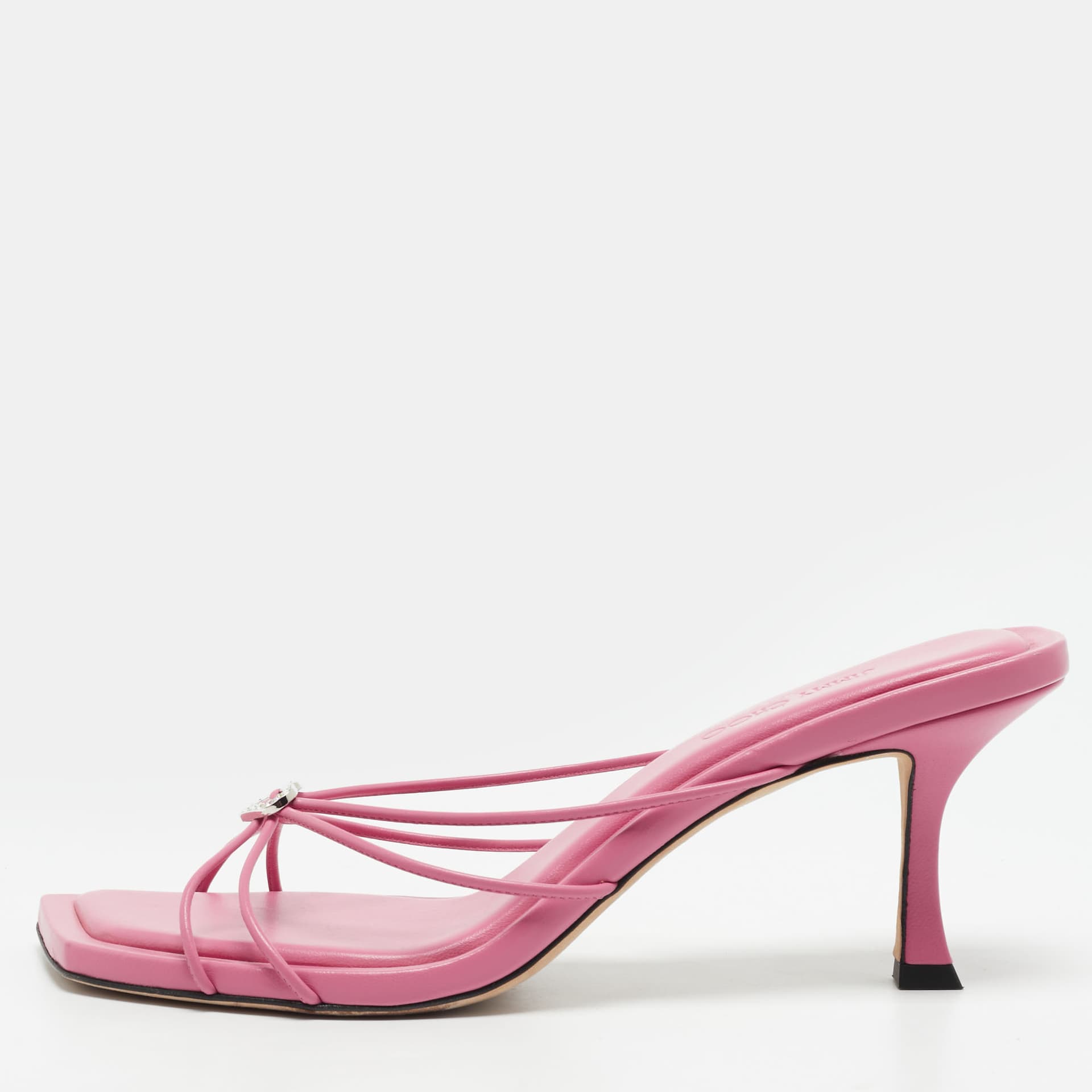 Jimmy Choo India Size 41 Cream Leather Slide Sandals