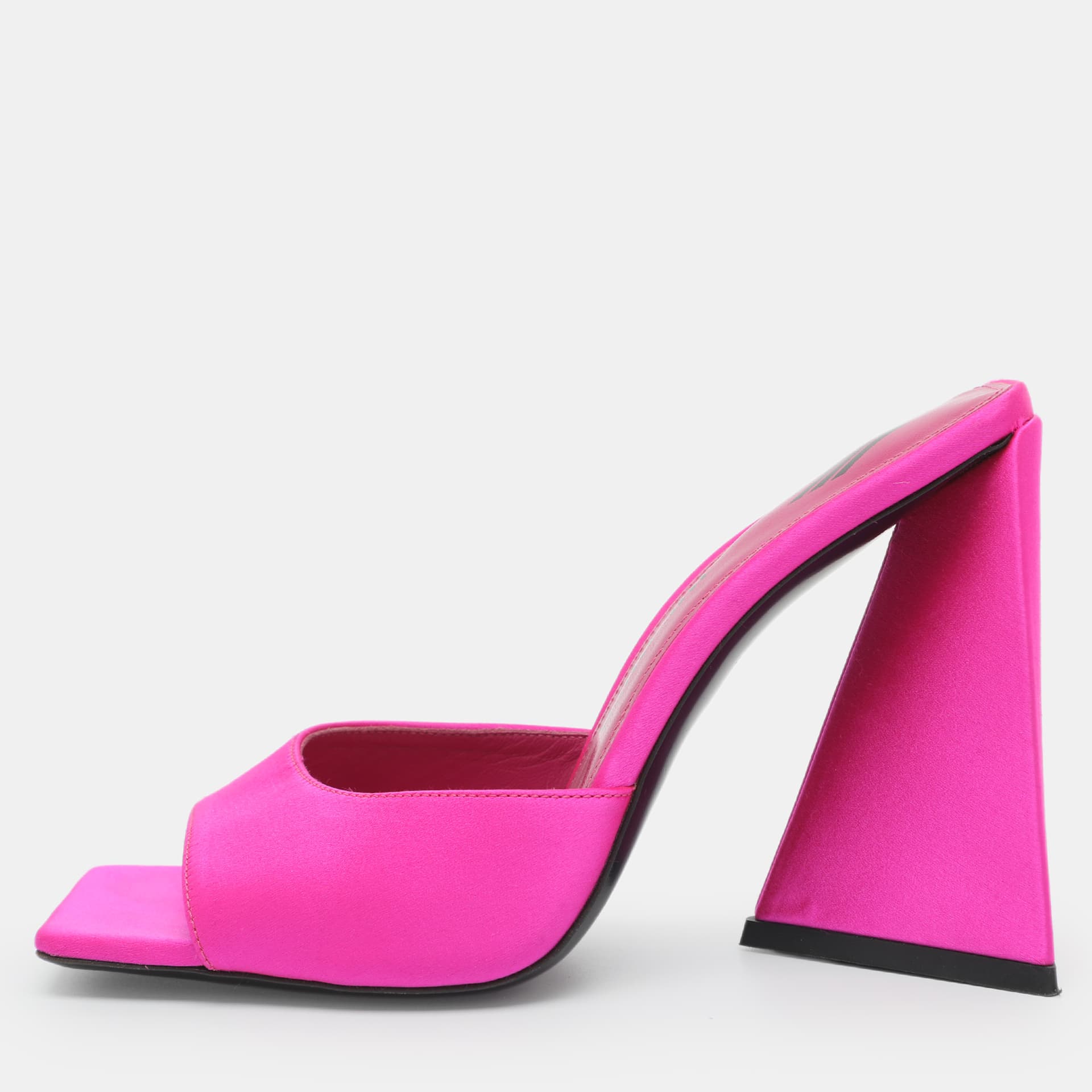 The Attico Devon Size 38 Pink Satin Slide Sandals
