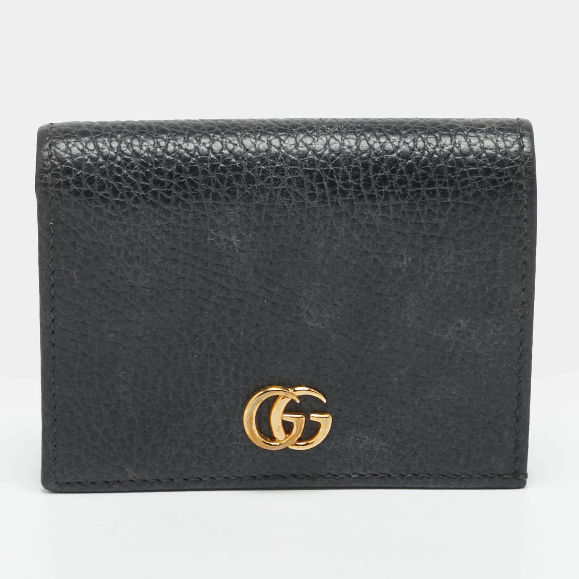 Gucci GG Marmont Flap Black Leather Card Case