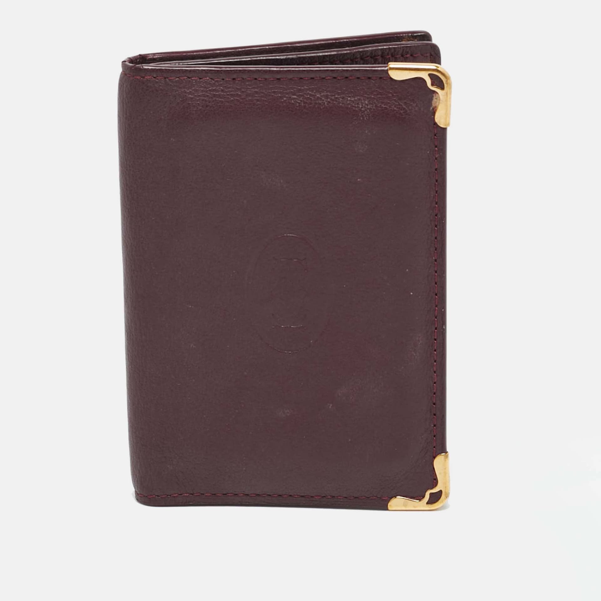 Cartier Must de Cartier Flap Burgundy Leather Card Holder