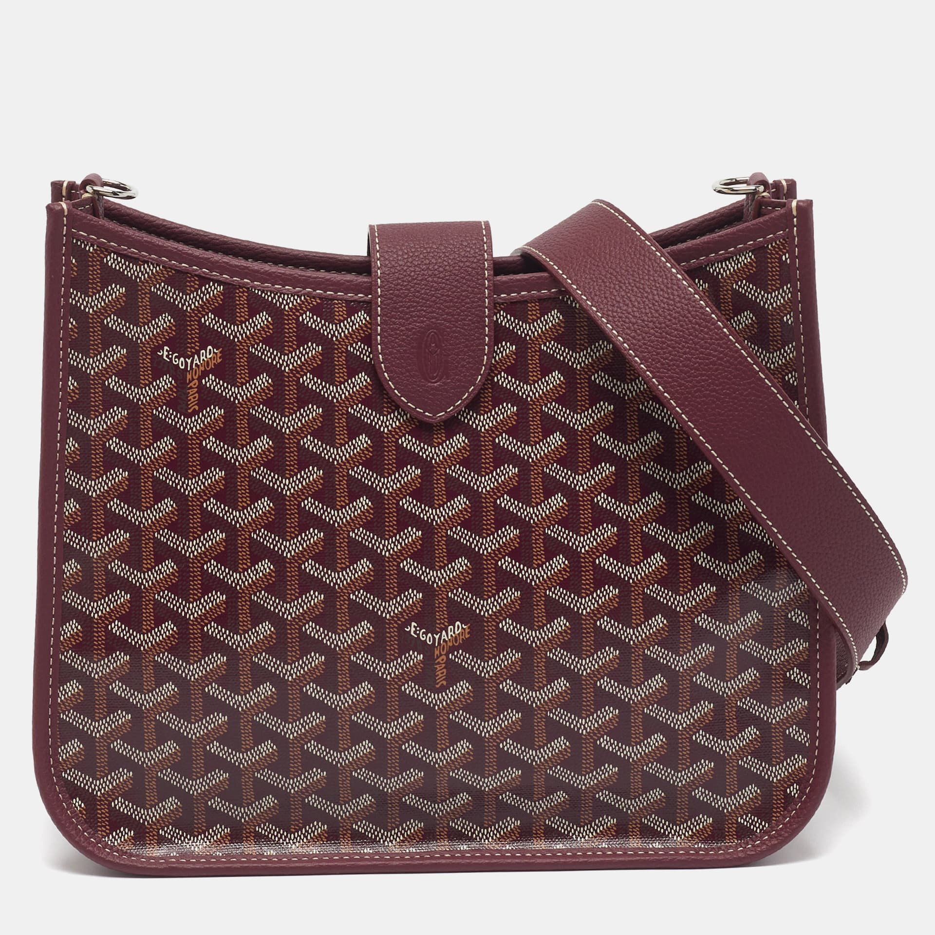 Goyard Musette Burgundy Goyardine Coated Canvas and Leather Crossbody Bag