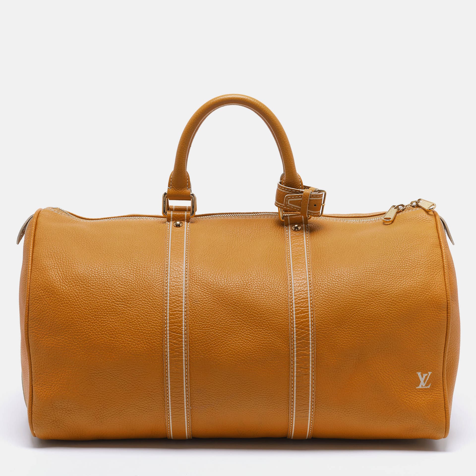 Louis Vuitton Keepall 50 Safran Tobago Leather Bag