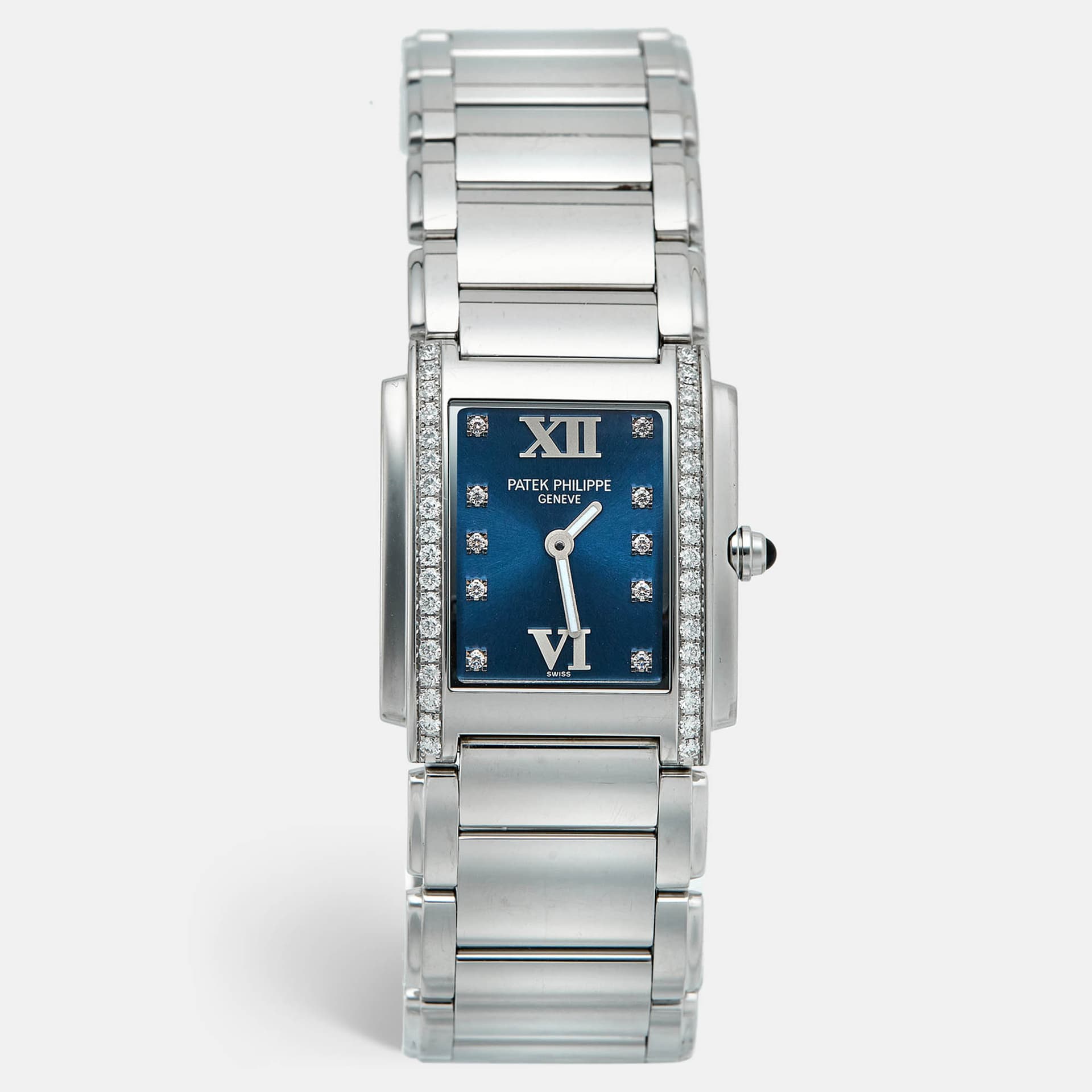 Patek Philippe Twenty-4 4910/10A-012 Blue Dial Stainless Steel Diamond Women's Wristwatch 25.10 mm