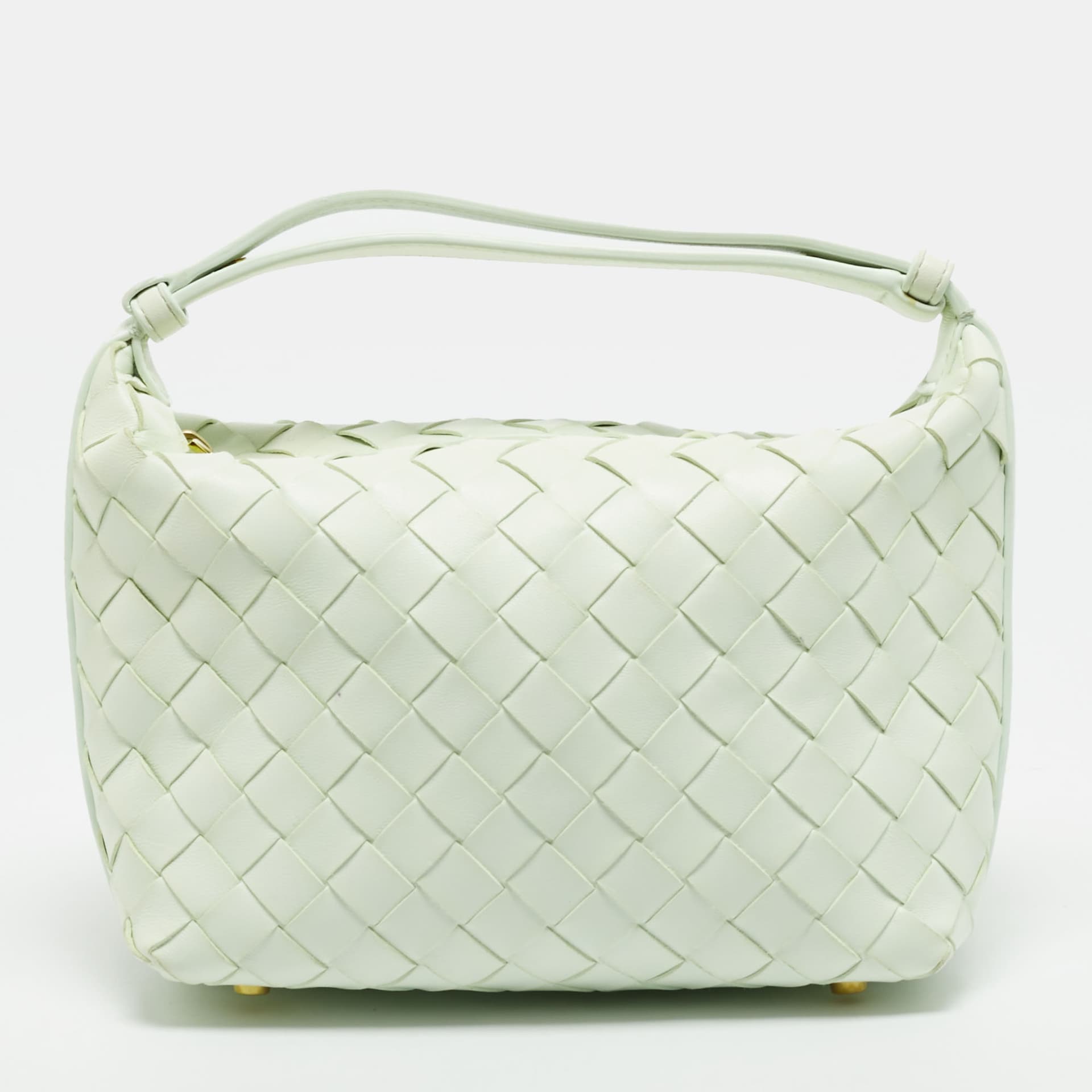 Bottega Veneta Wallace Mini Glacier Green Intrecciato Leather Hobo