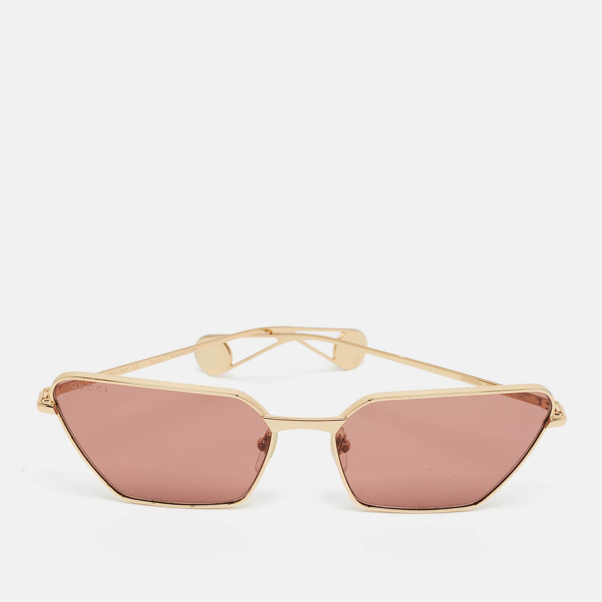 Gucci Red/Gold Tone GG0538S Cat Eye Sunglasses