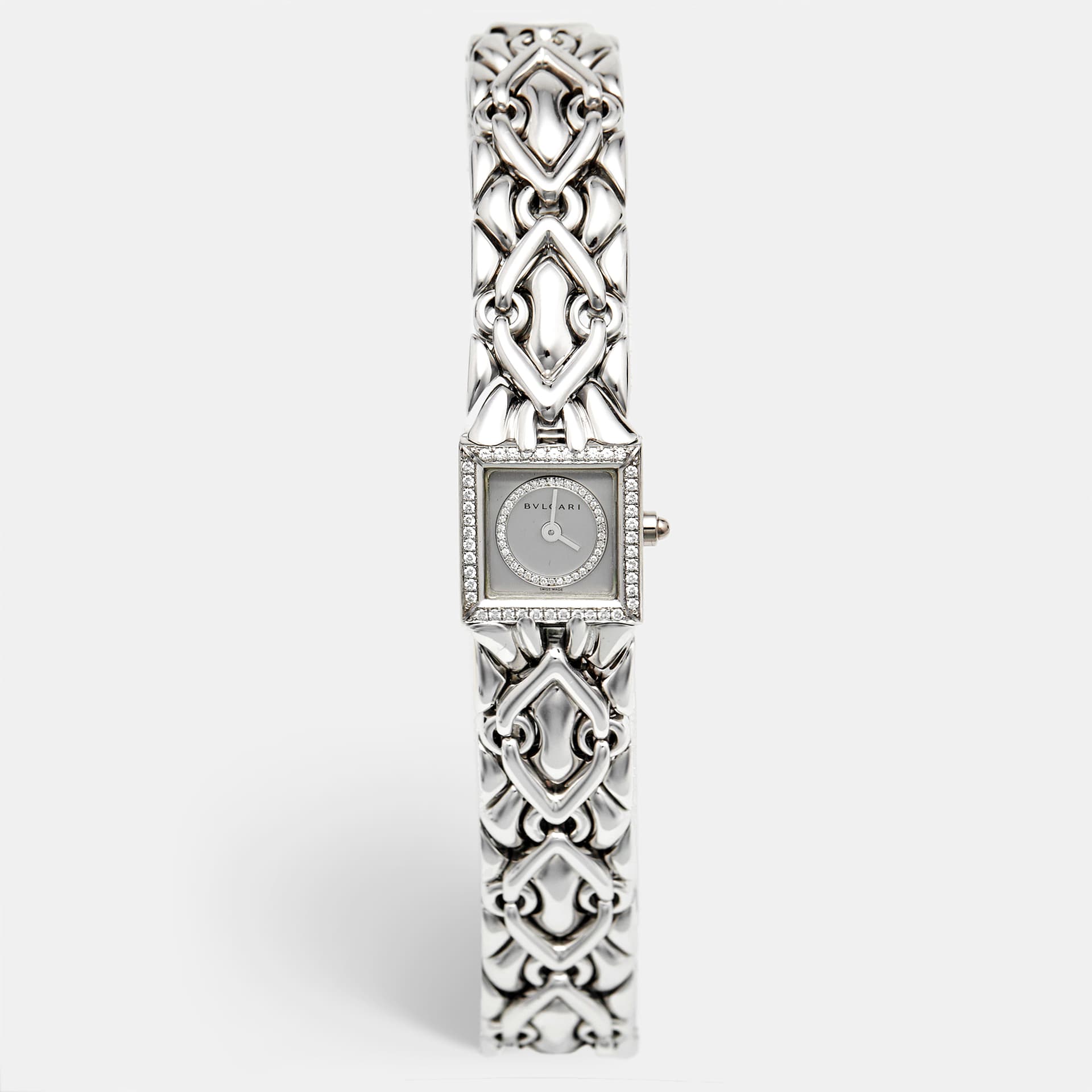 Bvlgari Trika BJ 07 Silver Dial 18k White Gold Diamond Women's Wristwatch 16 mm