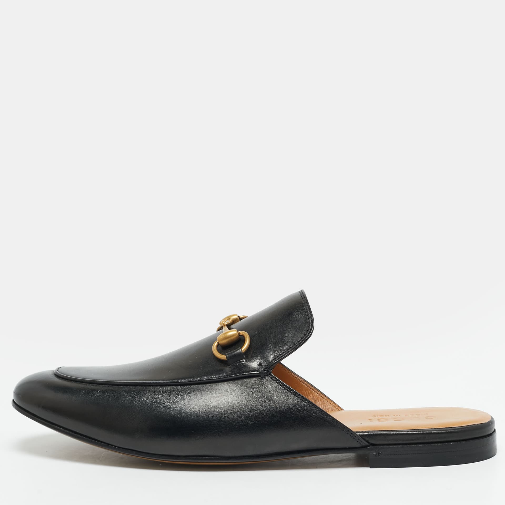 Gucci Princetown Size 43 Black Leather Flat Mules