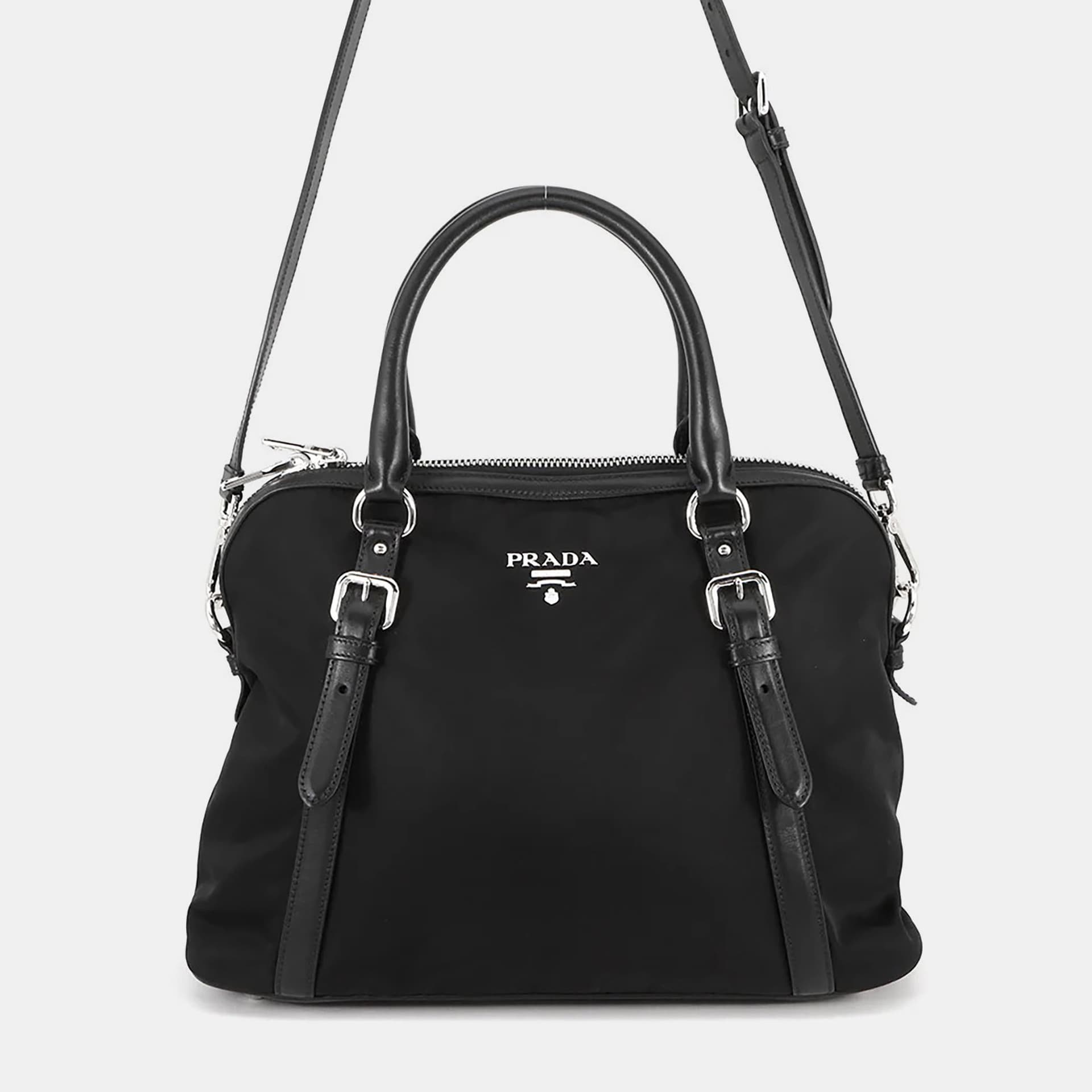 Prada 2Wayhandbag Black Nylon Leather