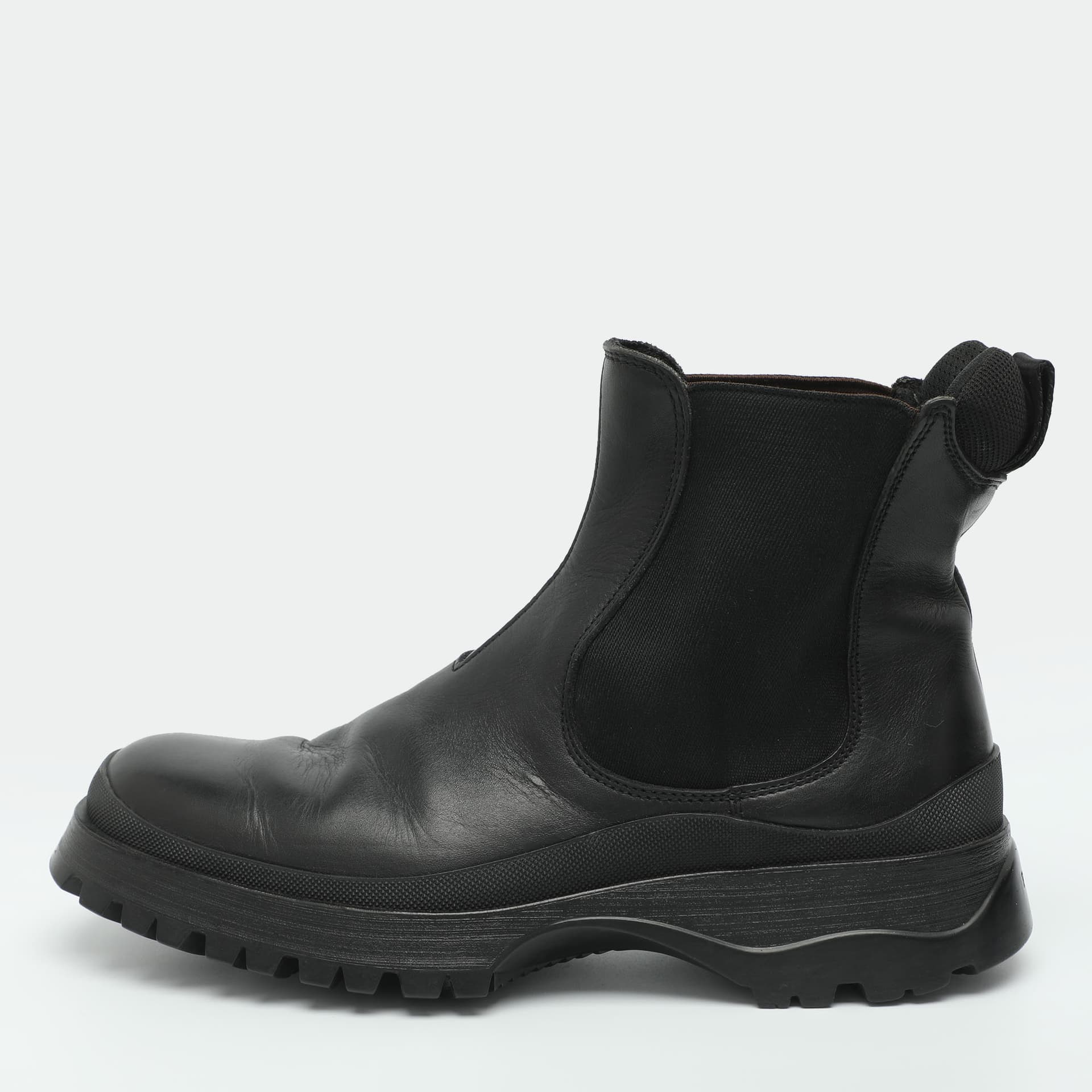 Prada Sport Size 41 Black Elastane and Leather Ankle Length Boots