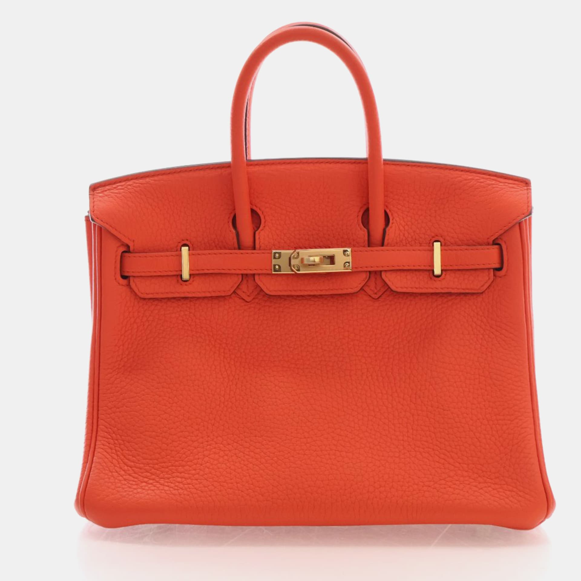 Hermes Birkin 25 Feu Togo Calfskin Leather Top Handle Bag